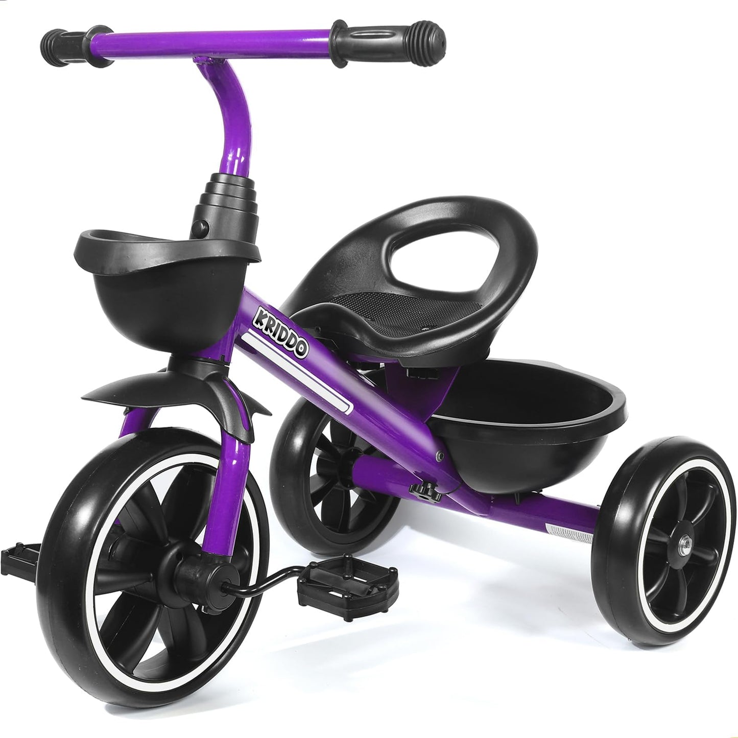 KRIDDO Kids Tricycle for 2-5 Year Olds - Gift for Toddlers - Black