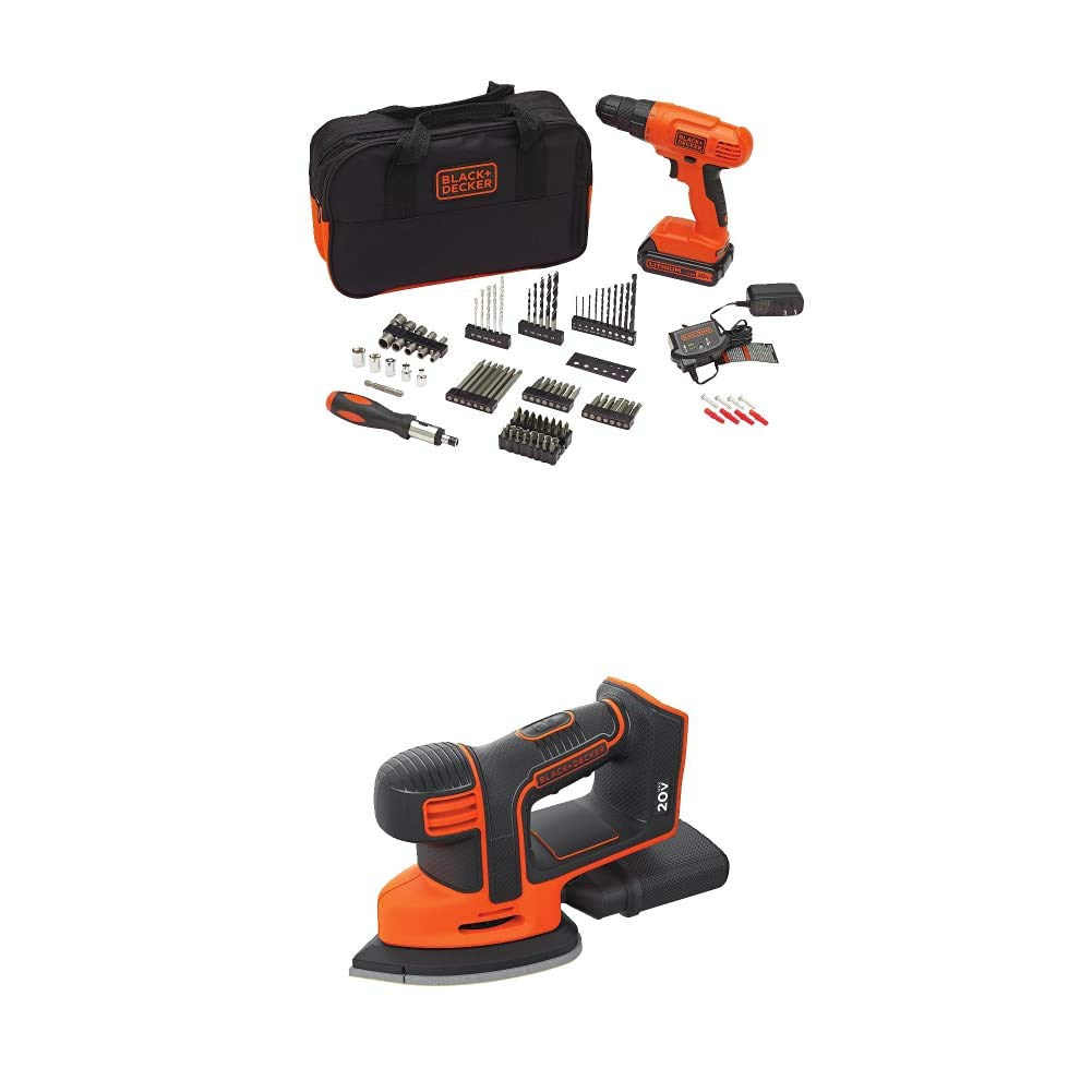 BLACK+DECKER 20V MAX Drill/Drill Bit Set with MarkIT Picture Hanging Tool Kit (BDC120VA100 &amp; BDMKIT101C)