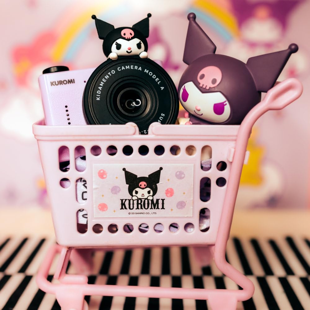 Kuromi Mini Kids Digital Camera &amp; Video Camcorder by Kidamento, 32GB Memory Card, Adjustable Soft Strap Lanyard, Scavenger Hunt Momento Book - Model A Kuromi