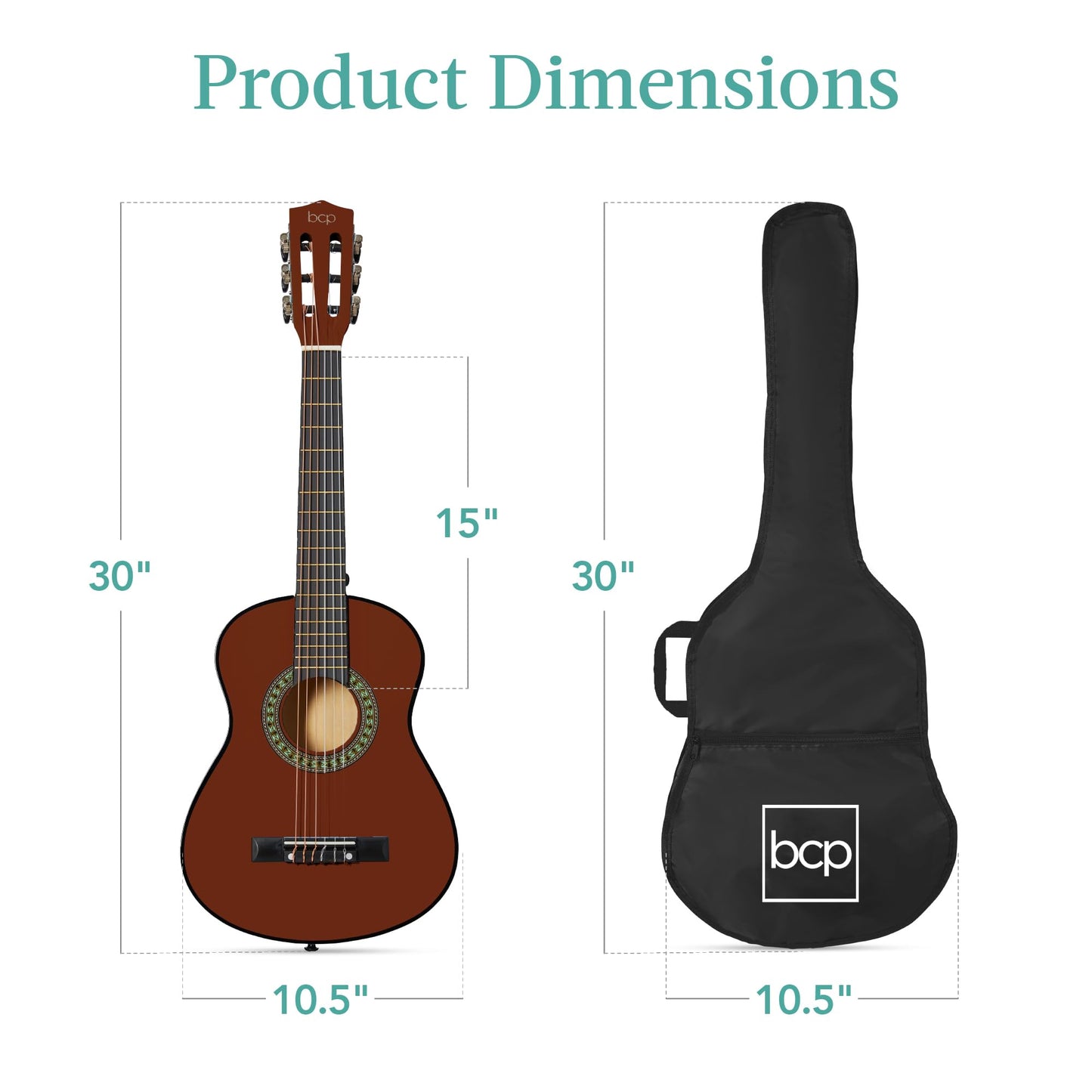 Best Choice Products 30in Kids Acoustic Guitar, All-in-One Beginner Starter Kit w/Strap, Case, Extra Strings, Rosette Inlay - Black