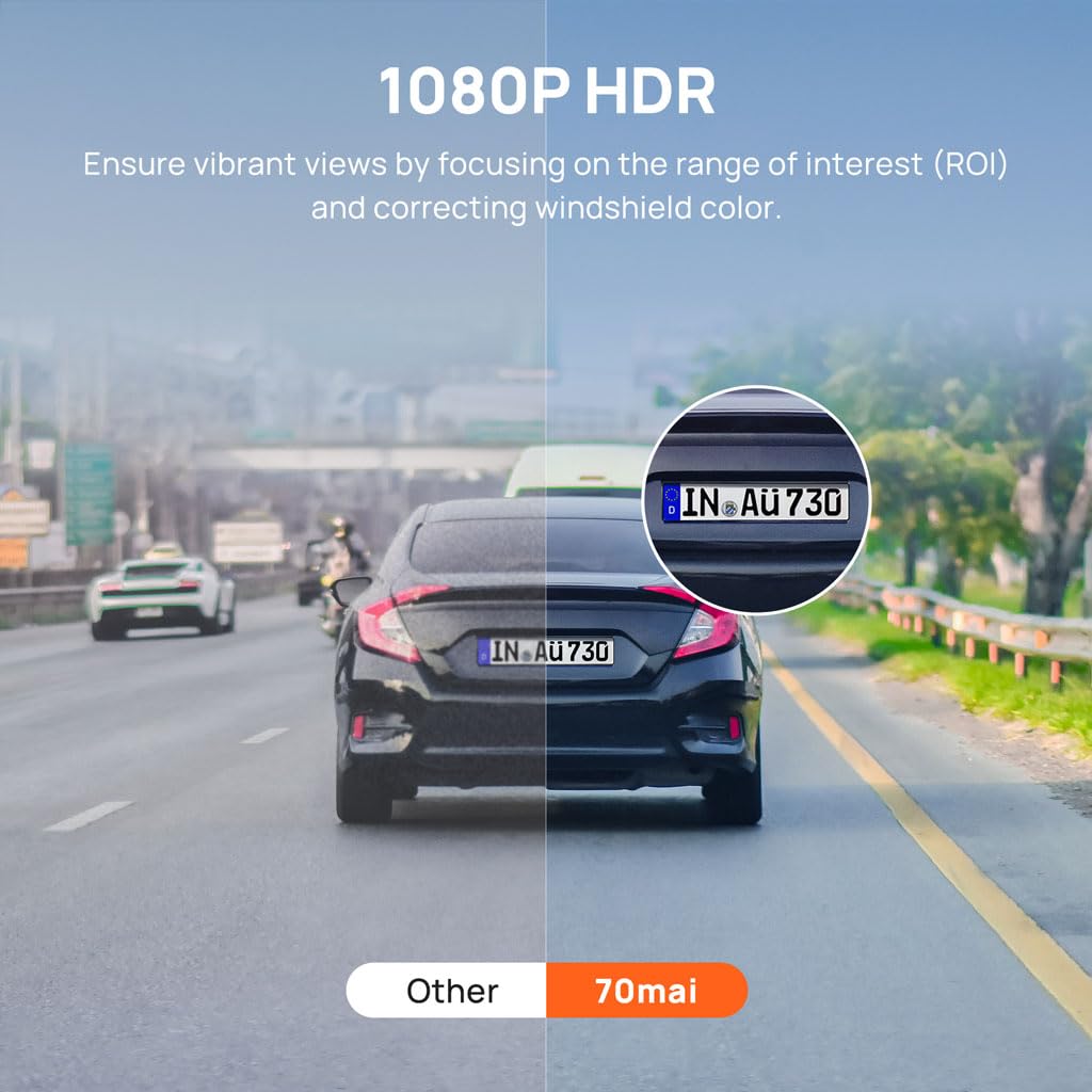 70mai Smart Dash Cam, 1080P FHD Dash Camera for Cars, Car Camera with Starvis 2 IMX662, HDR, WiFi, G-Sensor, Voice Control, APP, Loop Recording, Parking Monitor, Time-Lapse