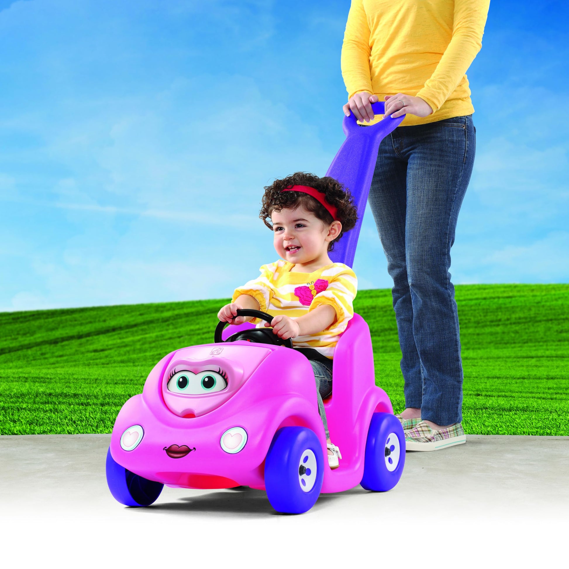 Step2 Push Around Buggy Kids Push Car, Ride On Toy, Stroller Substitute, Includes Seat Belt &amp; Horn, Made of Durable Plastic, Max Weight 50 lbs., For Toddlers 1.5-4 Years Old, Pink