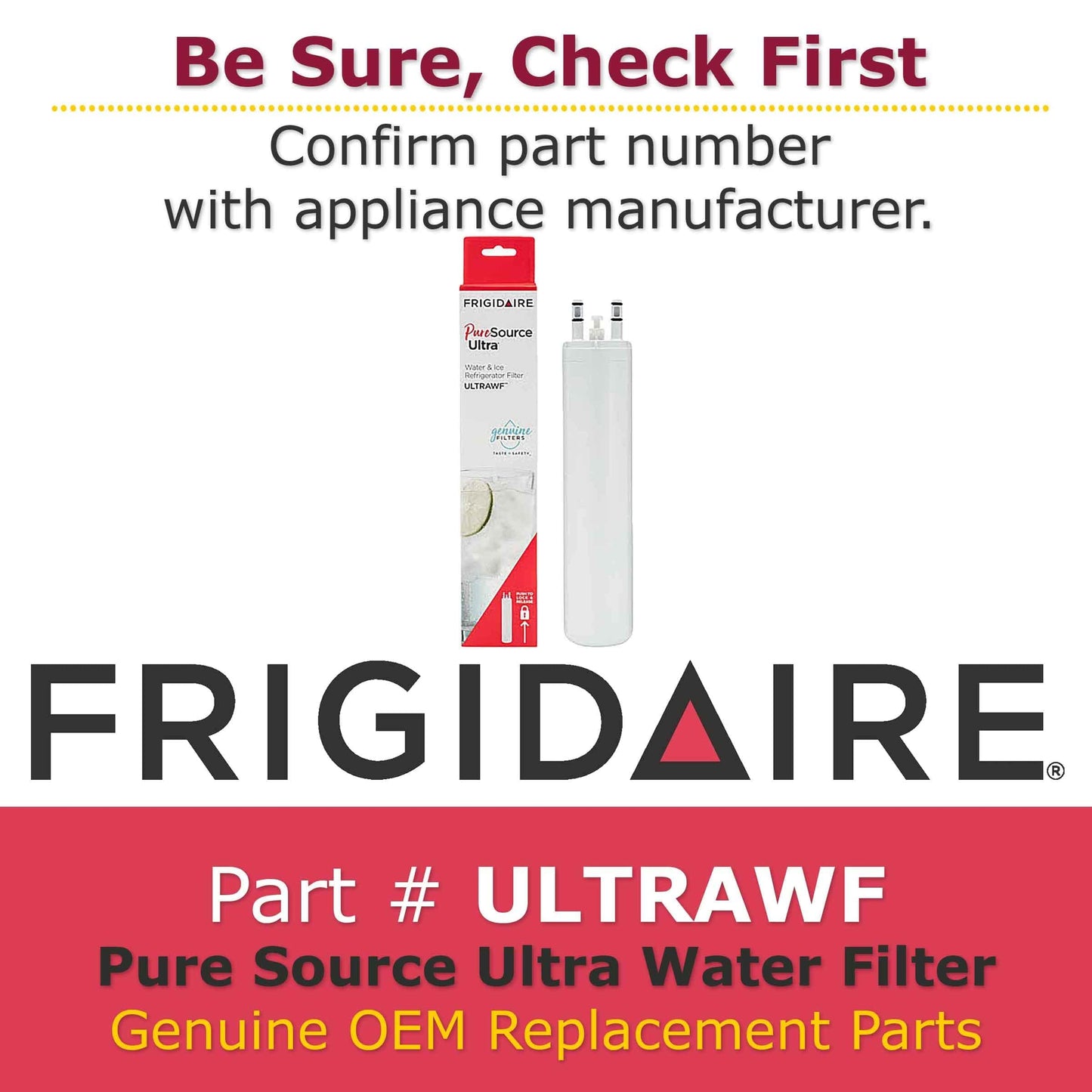 FRIGIDAIRE ULTRAWF Pure Source Ultra Water Filter, Original, White, 1 Count