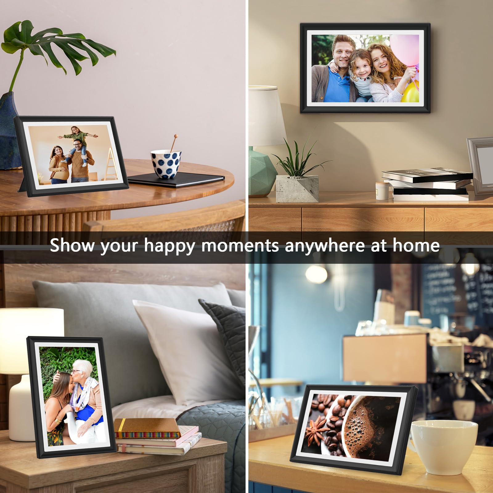 FRAMEO Digital Photo Frame, 10.1 Inch WiFi Digital Picture Frame with 1280x800 IPS HD Touch Screen, 32GB Storage Auto-Rotate Wall Mountable Easy Share Photos or Videos via Frameo App from Anywhere