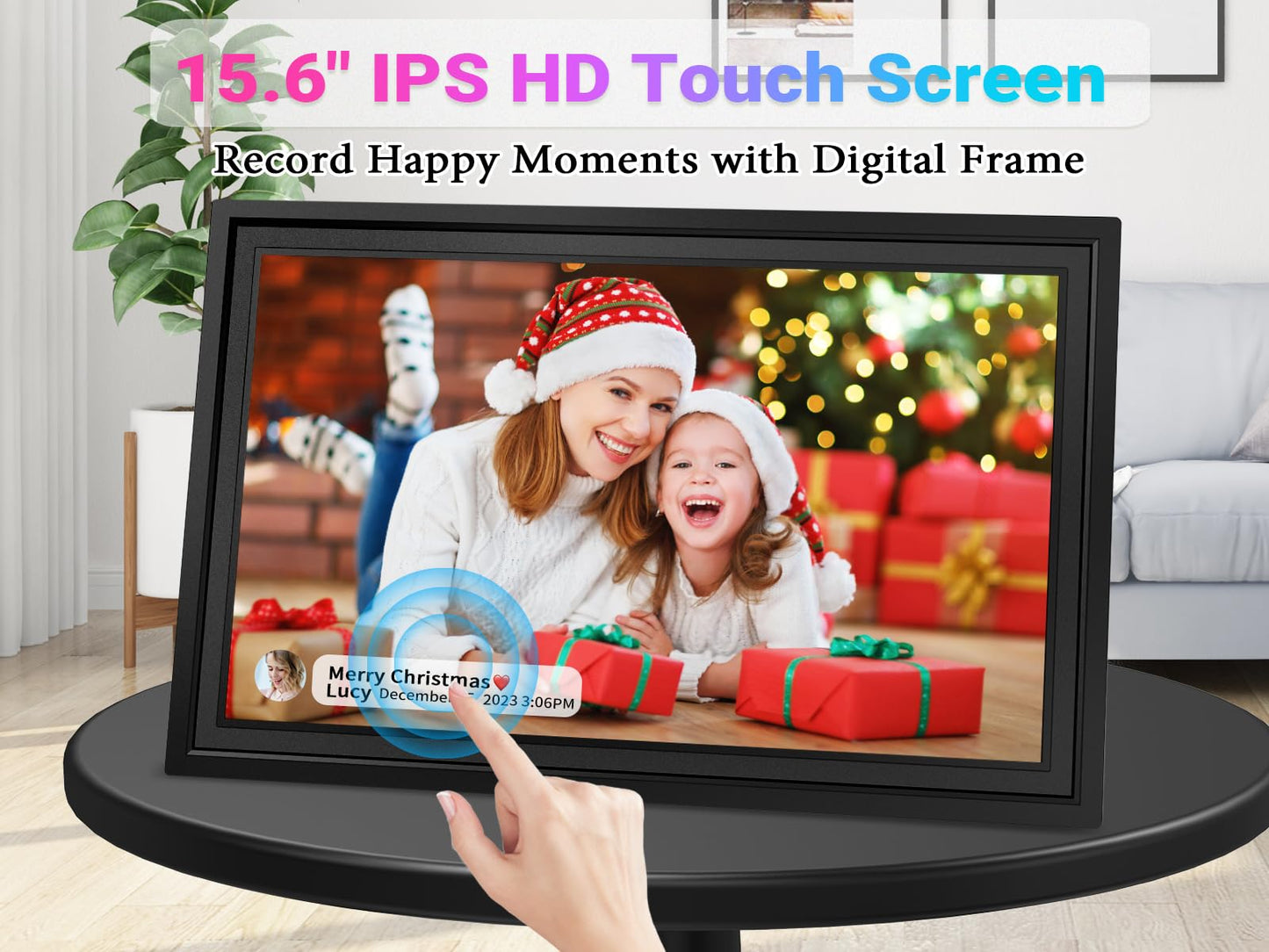 Frameo 10.1 Inch Smart WiFi Digital Picture Frame, 32GB Memory, 1280x800 HD IPS Touchscreen, Digital Photo Frame, Auto-Rotate, Wall Mountable, Share Moments from Anywhere, for Family, Friends-Black