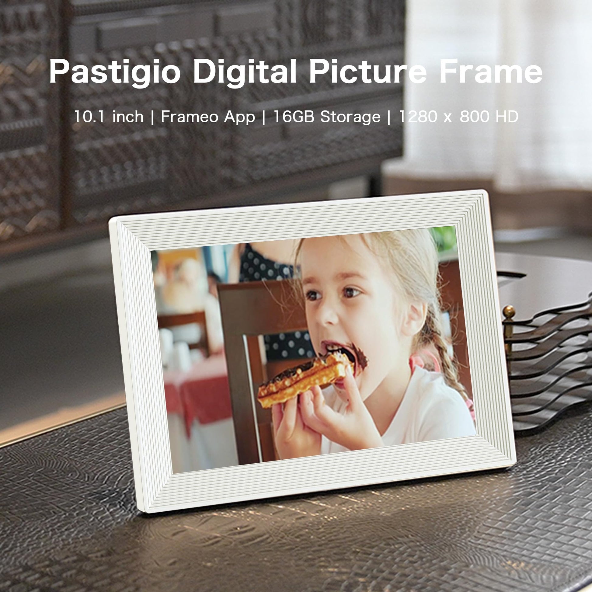 Digital Picture Frame WiFi, 10.1 Inch Frameo Digital Photo Frame 32GB Memory, 1280 * 800 Touch Screen, Auto-Rotate, Share Pictures Videos Instantly, Wedding, Birthday, Gift for Mom, Dad, Grandparents