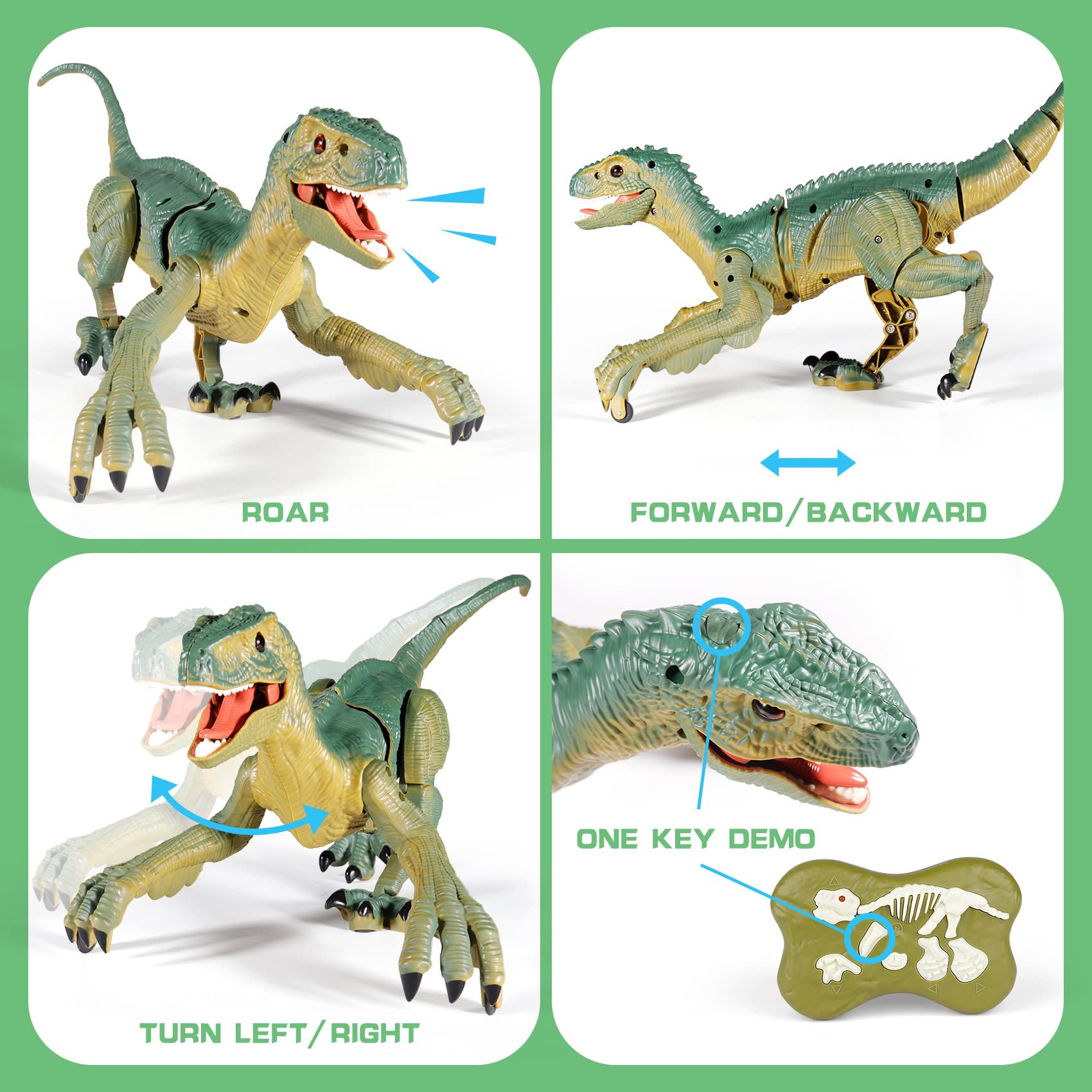 VERTOY Remote Control Dinosaur Toys for Boys 3-5 4-7 8-12 Year Old - Realistic Big T-Rex Gift Ideas for Kids, RC Walking Dino with Roaring, Spray, Light, Touch Sensing