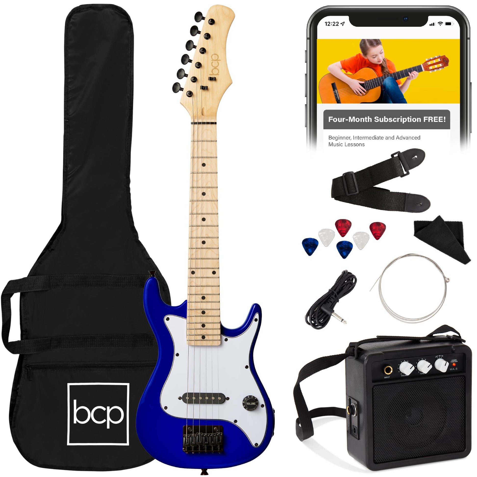 Best Choice Products 30in Beginners Electric Guitar Beginner Starter Kit w/ 5W Amplifier, Strap, Gig Bag, Strings, Picks - Black