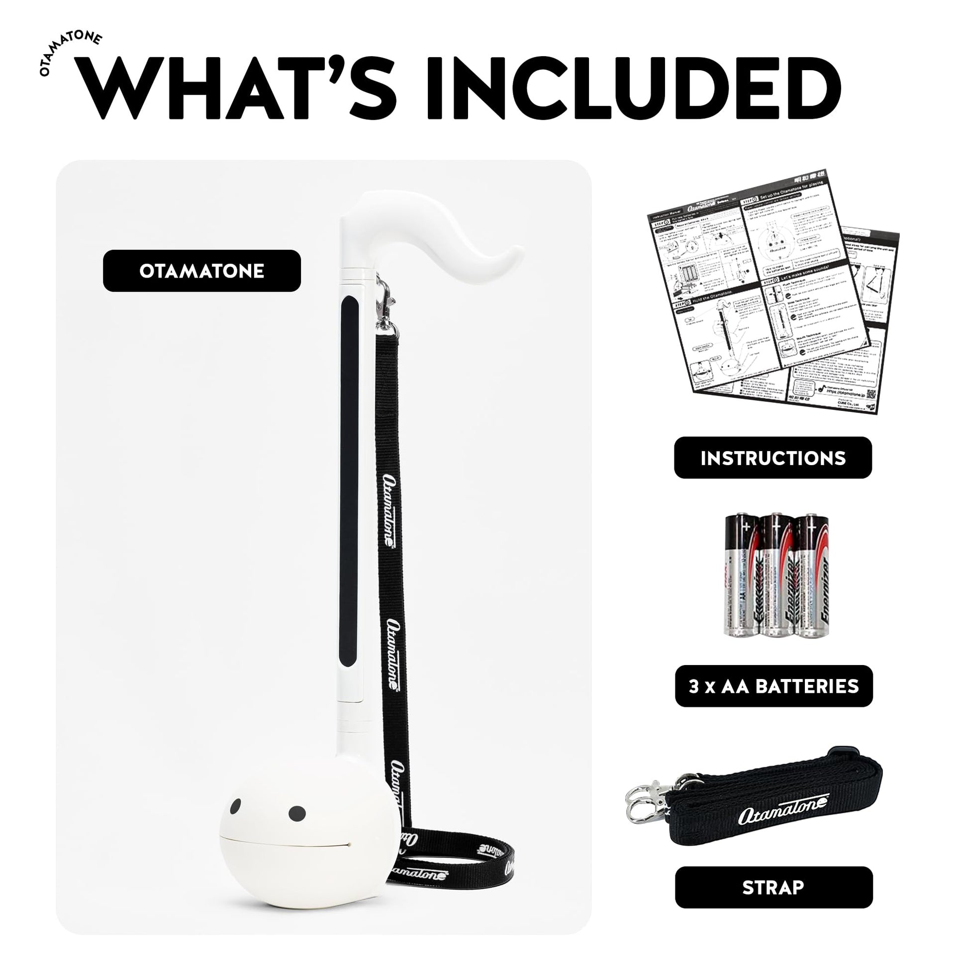 Otamatone Deluxe Electronic Musical Instrument for Adults Portable Synthesizer Digital Electric Music from Japan by Cube/Maywa Denki Cool Stuff Gifts, Black [English Manual]