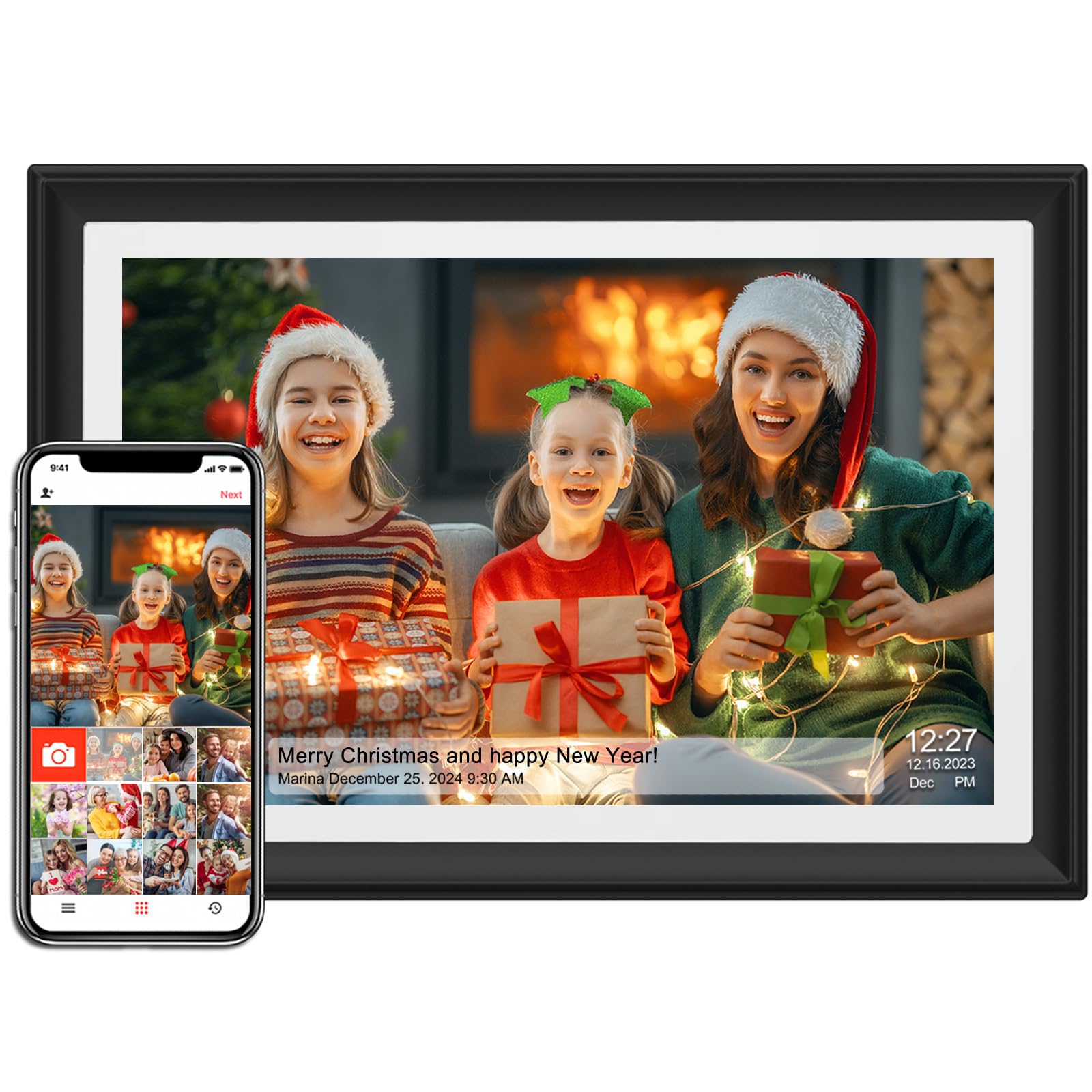 FRAMEO Digital Photo Frame, 10.1 Inch WiFi Digital Picture Frame with 1280x800 IPS HD Touch Screen, 32GB Storage Auto-Rotate Wall Mountable Easy Share Photos or Videos via Frameo App from Anywhere