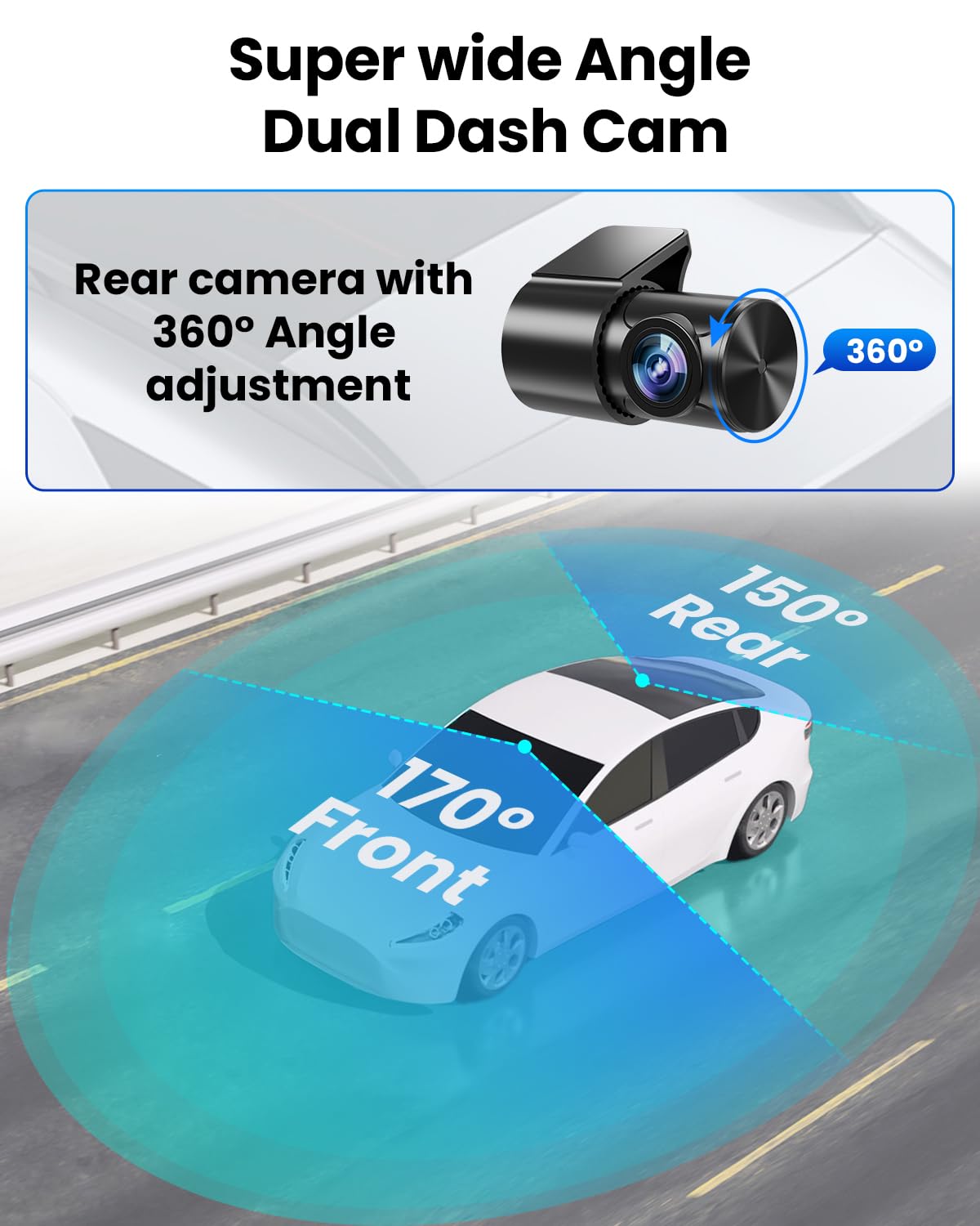 Dash Cam Front and Rear 4K/1080P, Dash Camera for Cars Build in WiFi, Full HD Dash Cam with APP Control, 3.94'' IPS Screen Dash Camera with 32GB SD Card, G-Sensor, 24Hr Parking Mote, Loop Recording