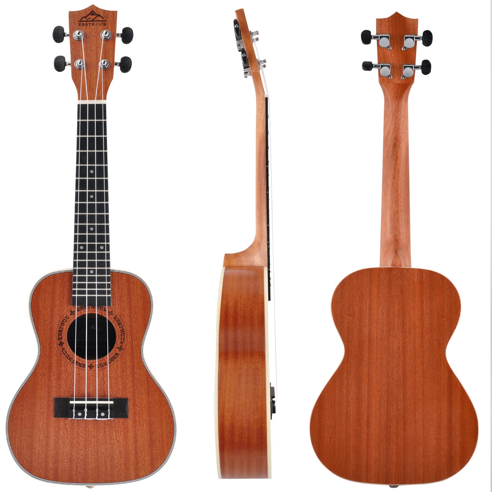 EASTROCK Concert Ukulele Mahogany Beginner 23 inch Ukelele Big Package Kit. Ukulele Ukalalee Suitable for adults, Beginners. (23-Mahogany)