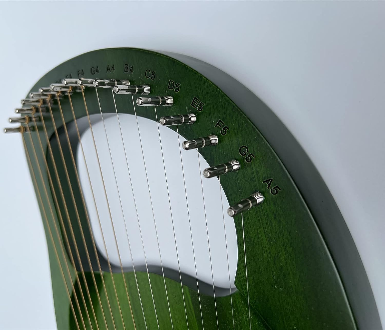 Lyre Harp, 16 Metal Strings Maple Saddle Mahogany Body Lyre Harp with All Accessories Included (Color:Green)