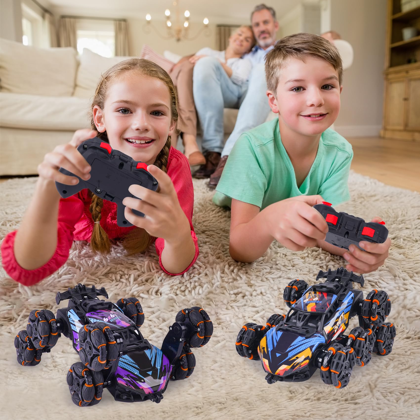 Cool 8 Wheels Hand Controlled rc Stunt Car Toys, Gesture Sensing Remote Control Cars for Boys Age 6 7 8-12 13 14 Year Old, Birthday Gifts Ideas for Kids