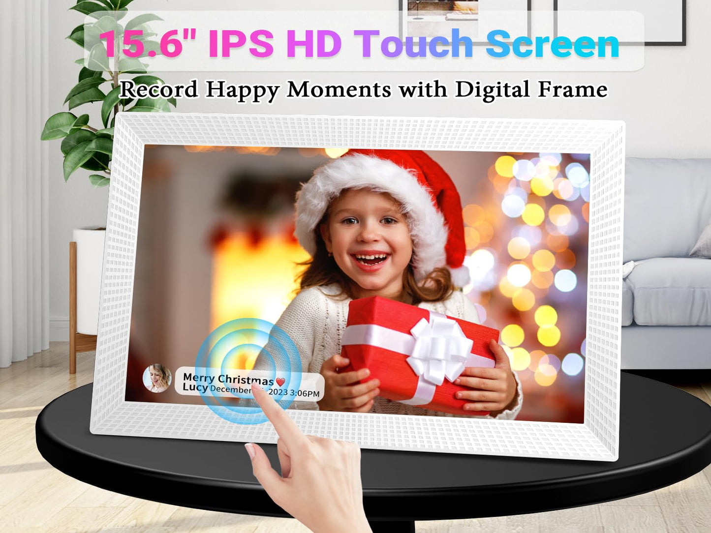 Frameo 10.1 Inch Smart WiFi Digital Picture Frame, 32GB Memory, 1280x800 HD IPS Touchscreen, Digital Photo Frame, Auto-Rotate, Wall Mountable, Share Moments from Anywhere, for Family, Friends-Black