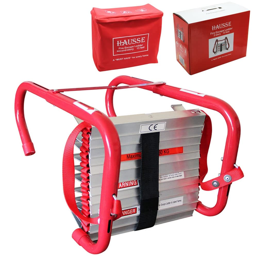 Hausse Retractable 2 Story Fire Escape Ladder, 13 Feet