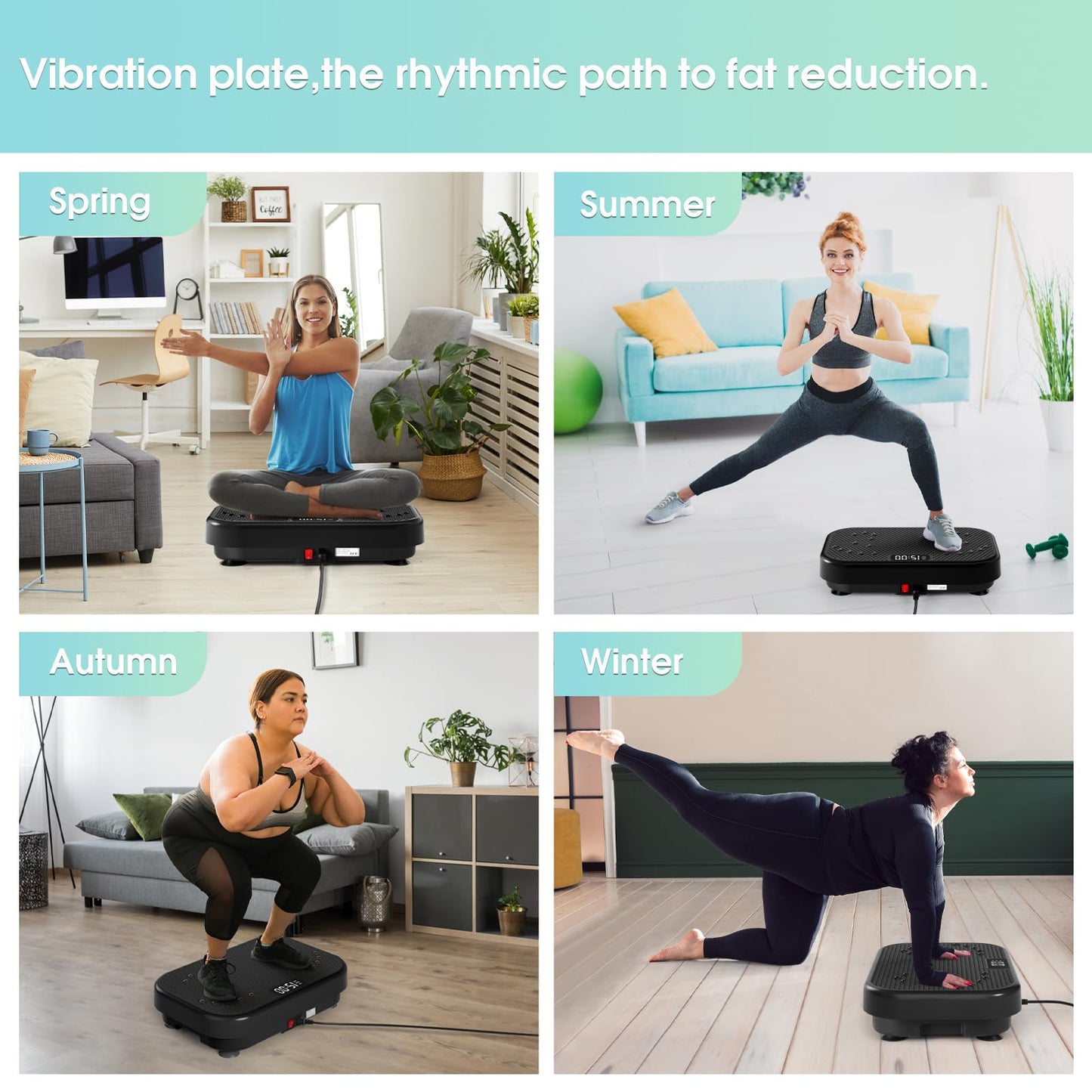 Vibration Plate Exercise Machine for Lymphatic Drainage Weight Loss,SoftGym Power Vibration Plate 300-400 Lbs Capacity Full Whole Body Workout Vibration Platform,Waver Vibration Plate for Home Fitness