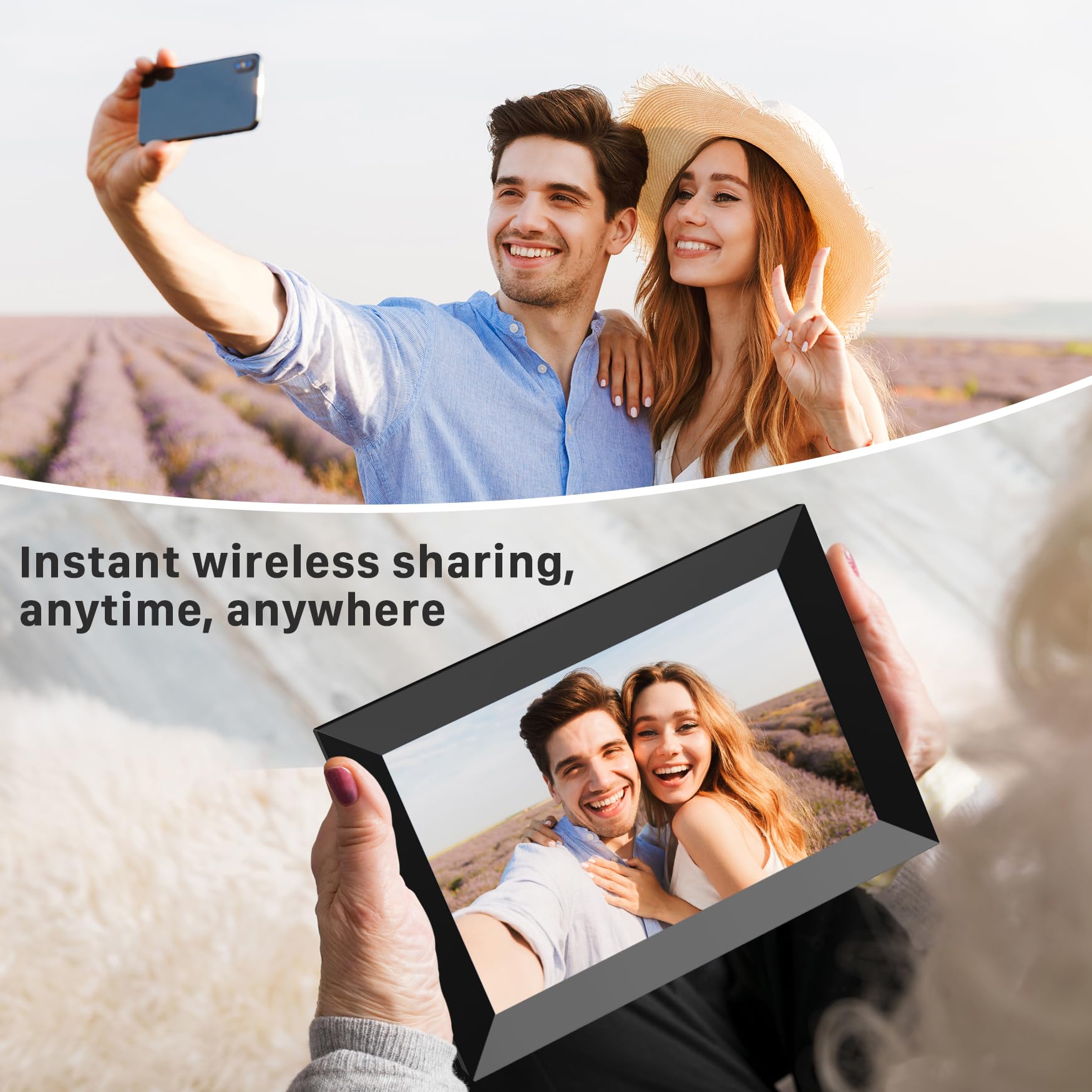 Uhale Digital Picture Frame WiFi 10.1 Inch with 32GB Storage, Electronic Photo Frames 1280 x 800 HD IPS Touch Screen, Auto Rotate, Slideshow, Instantly Share Photos and Videos from Anywhere