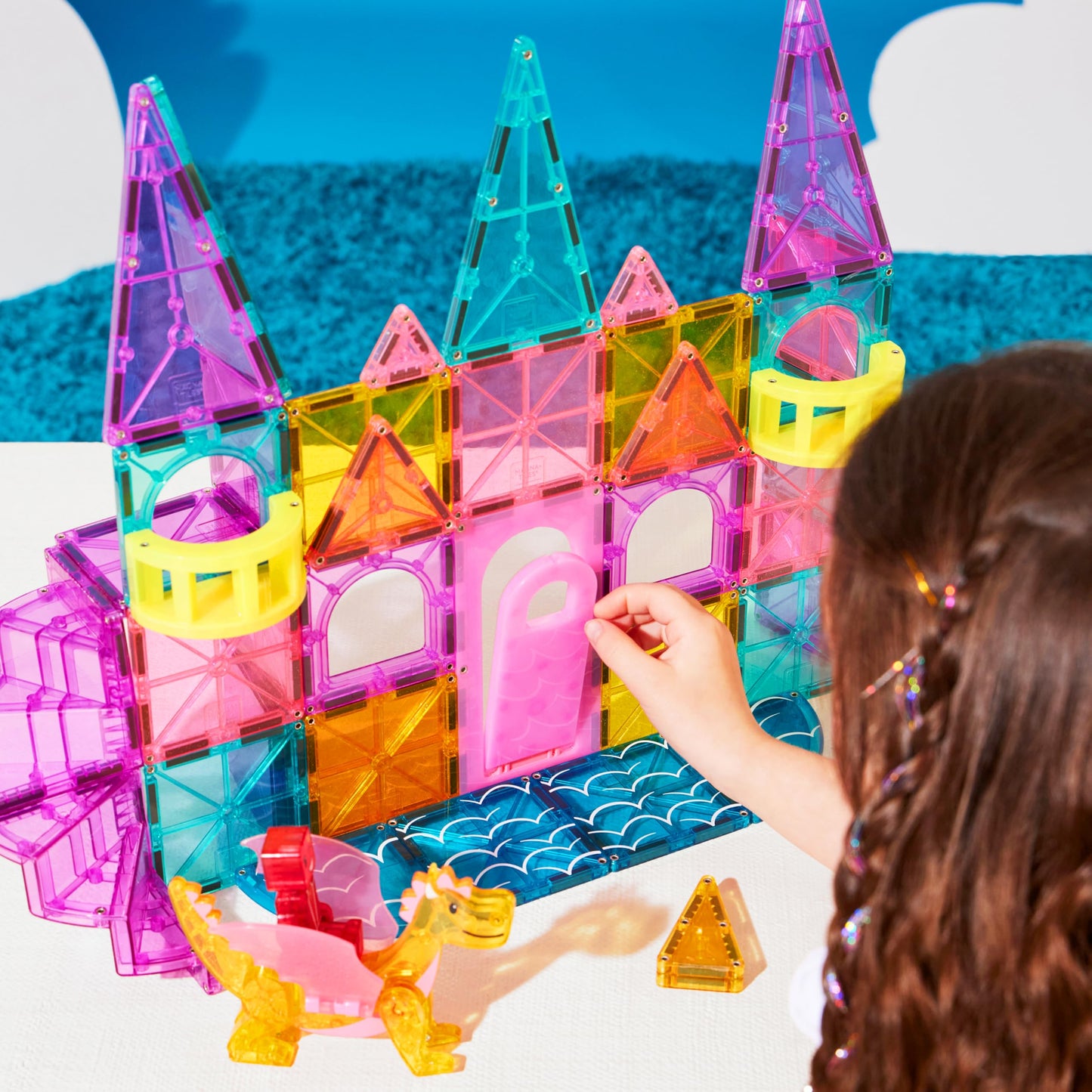 MAGNA-TILES Castle DLX 48-Piece Magnetic Construction Set, The Original Magnetic Building Brand