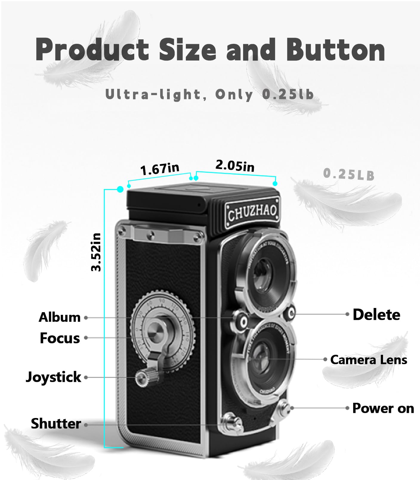 Digital Vintage Mini Camera, 1080P FHD Video, 12MP Autofocus, Point and Shoot Digital Camera with 16GB Card, Compact Small Vlogging Camera for Beginners Teens Adults Kids