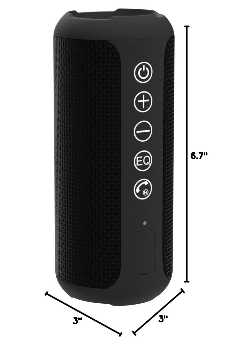 Ortizan Portable Bluetooth Speaker: IPX7 Waterproof, 24W Loud Sound, Deep Bass, Bluetooth 5.3, LED Lights, Wireless Stereo Pairing, 30H Playtime, for Home/Outdoor/Party/Beach, Birthday Gift (Black)