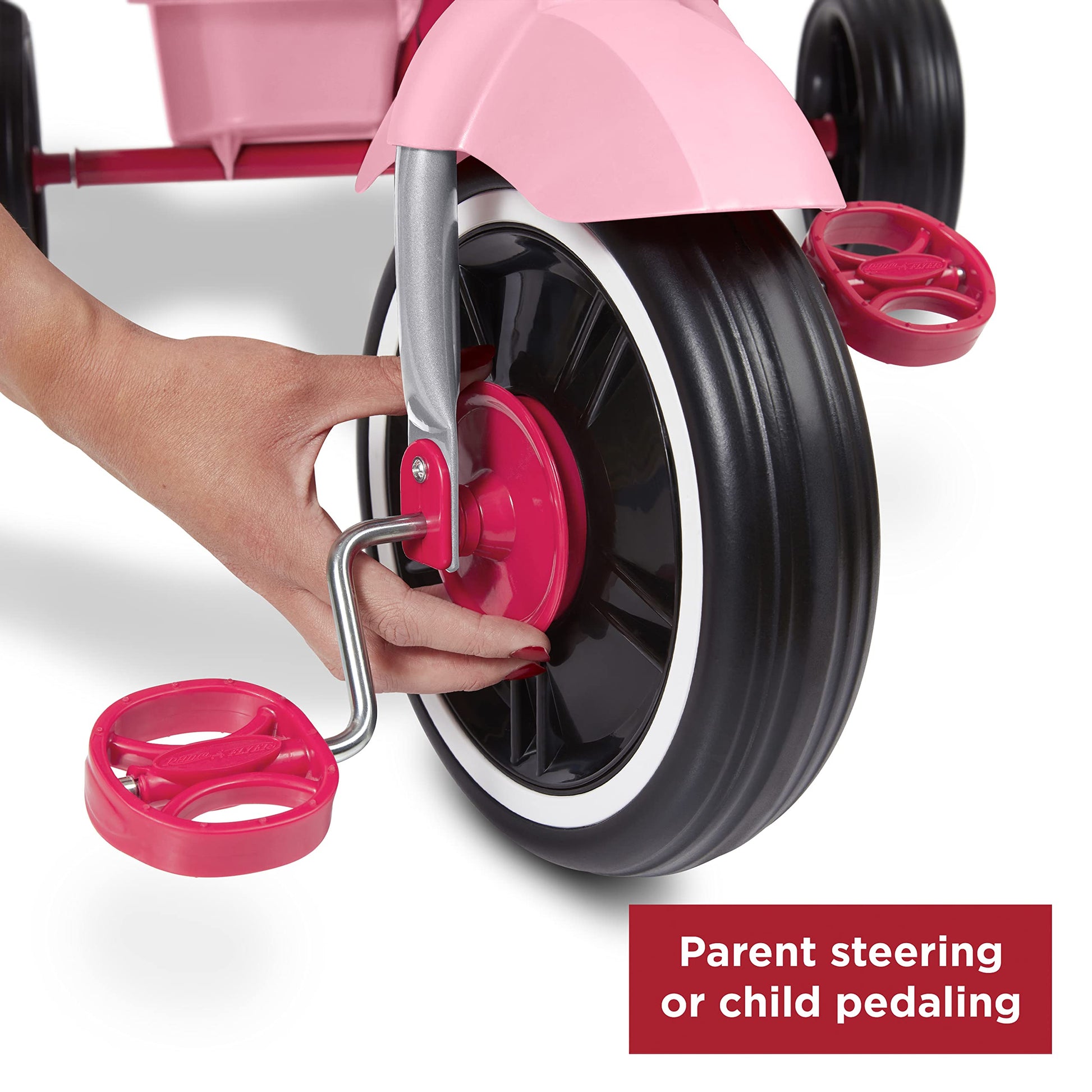 Radio Flyer Pedal &amp; Push 4-in-1 Stroll 'N Trike, Pink Tricycle, Tricycle for Toddlers Age 1-5, Toddler Bike (Amazon Exclusive), Large