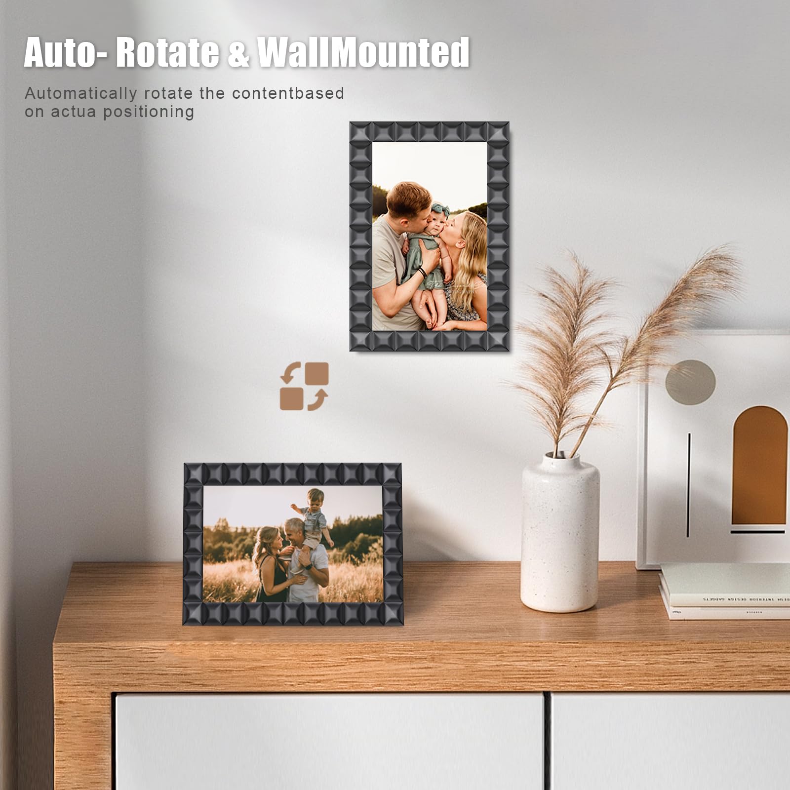 10.1'' Digital Picture Frame，Smart Digital Photo Frame with 1280x800 IPS Touch Screen, Auto-Rotate and Slideshow, Easy Setup to Share Moments Via APP from Anywhere Anytime