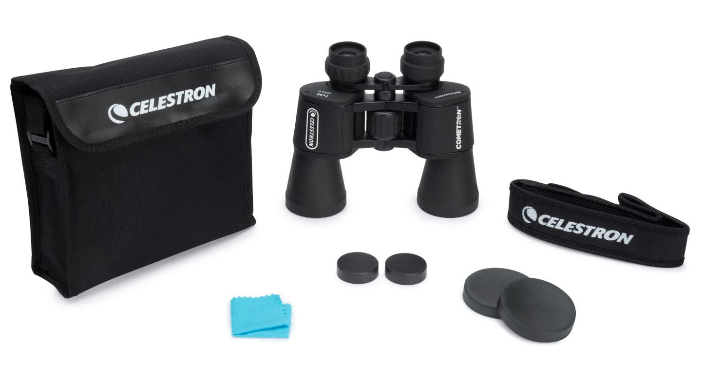 Celestron - Cometron 7x50 Bincoulars - Beginner Astronomy Binoculars - Large 50mm Objective Lenses - Wide Field of View 7X Magnification