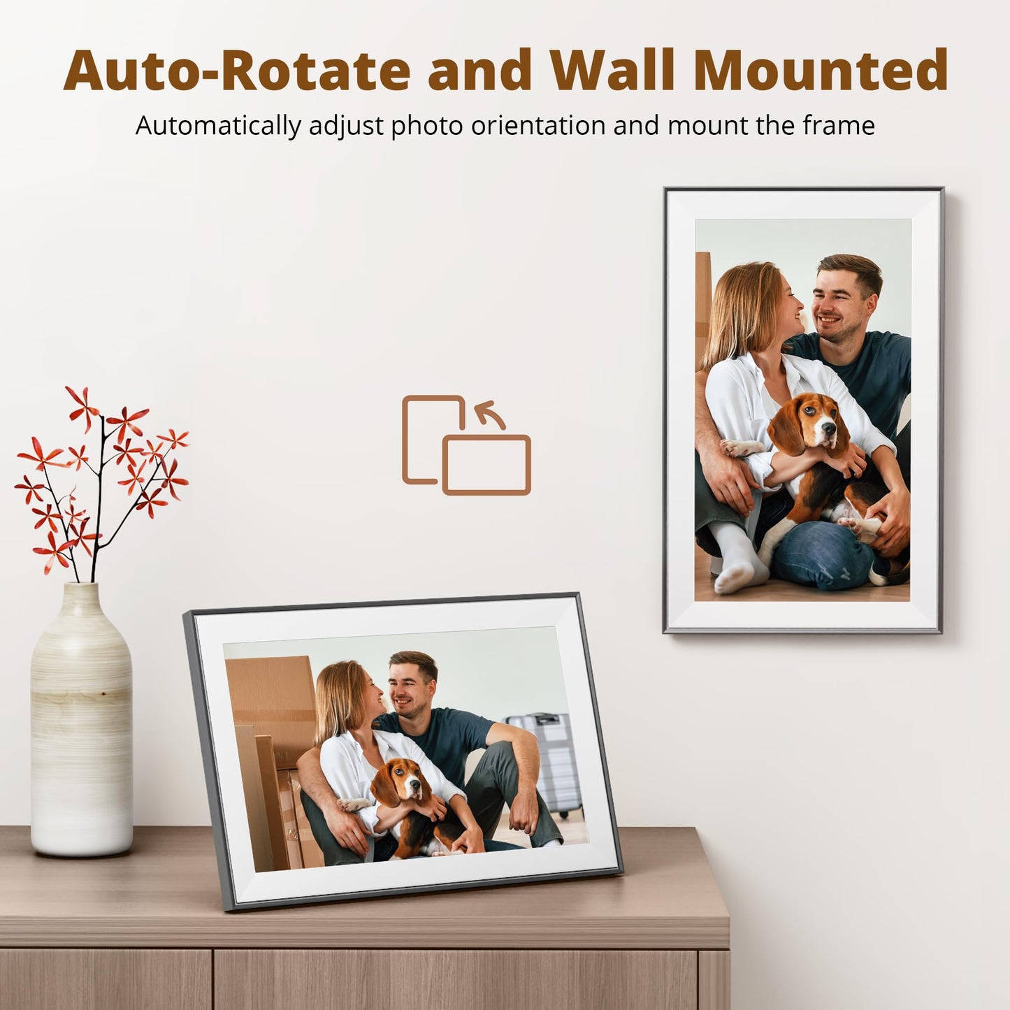 Dragon Touch 10.1'' WIFI Digital Picture Frame - 1280*800 HD IPS Touch Screen Digital Photo Frame Display, Auto-Rotate, Share Photos/Videos Instantly via Free App Best Gifts for Birthday, Wedding, Mom