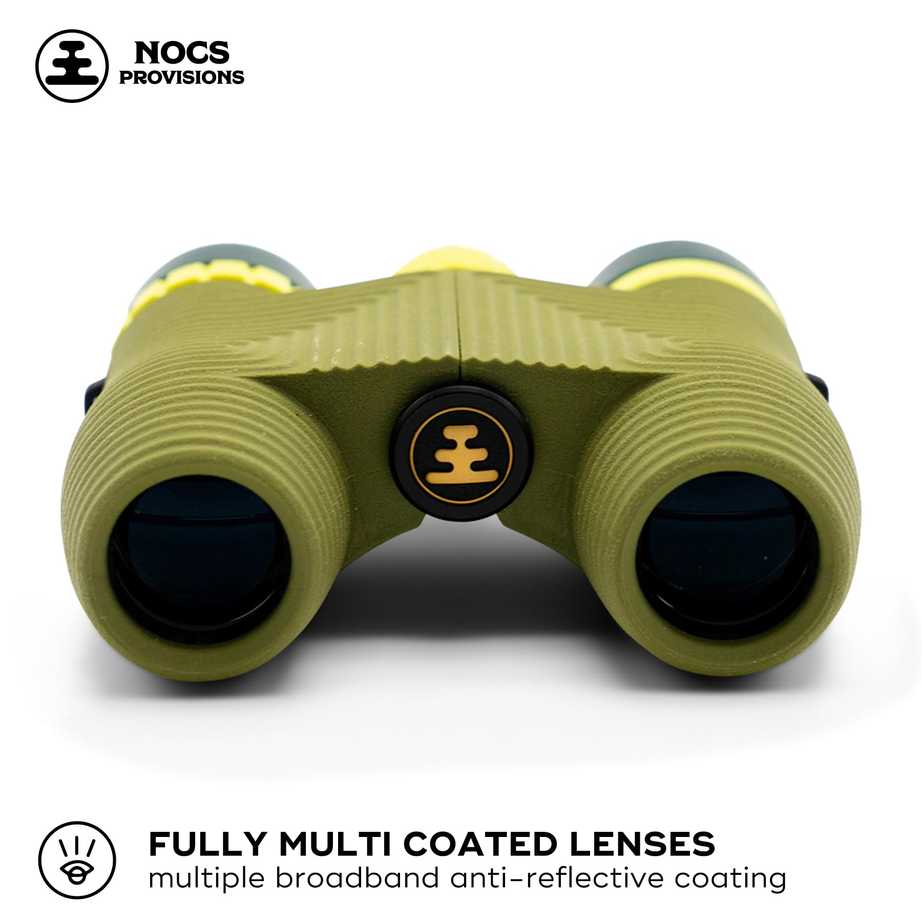 Nocs Provisions Standard Issue 8x25 Waterproof Binoculars | Lightweight, Compact, 8X Magnification, Wide View, Multi-Coated Lenses for Bird Watching, Hiking, and Outdoor Activities - Canary (Yellow)