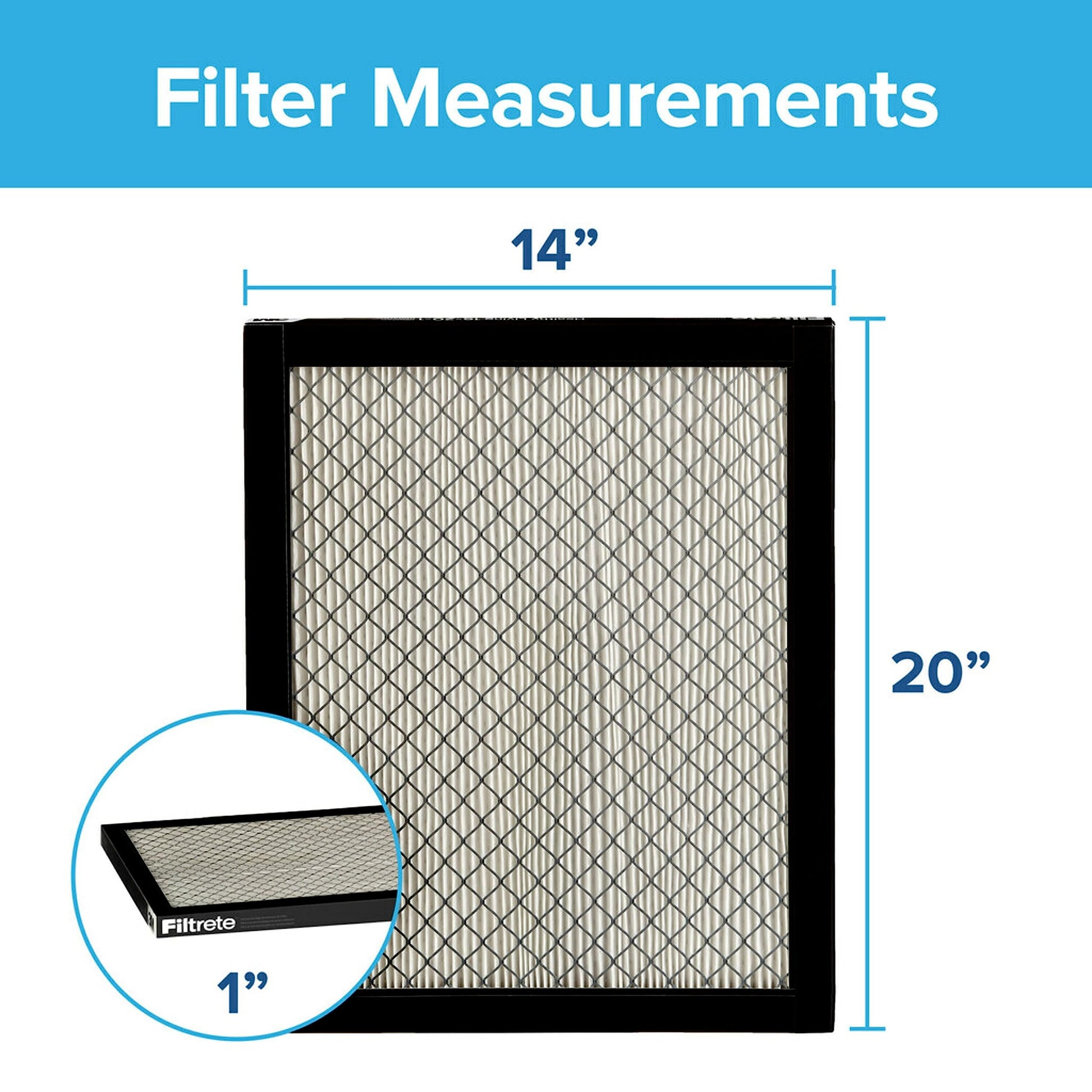 Filtrete 14x20x1 Air Filter, MPR 2800, MERV 14, Healthy Living Ultrafine Particle Reduction 3-Month Pleated 1-Inch Air Filters, 2 Filters