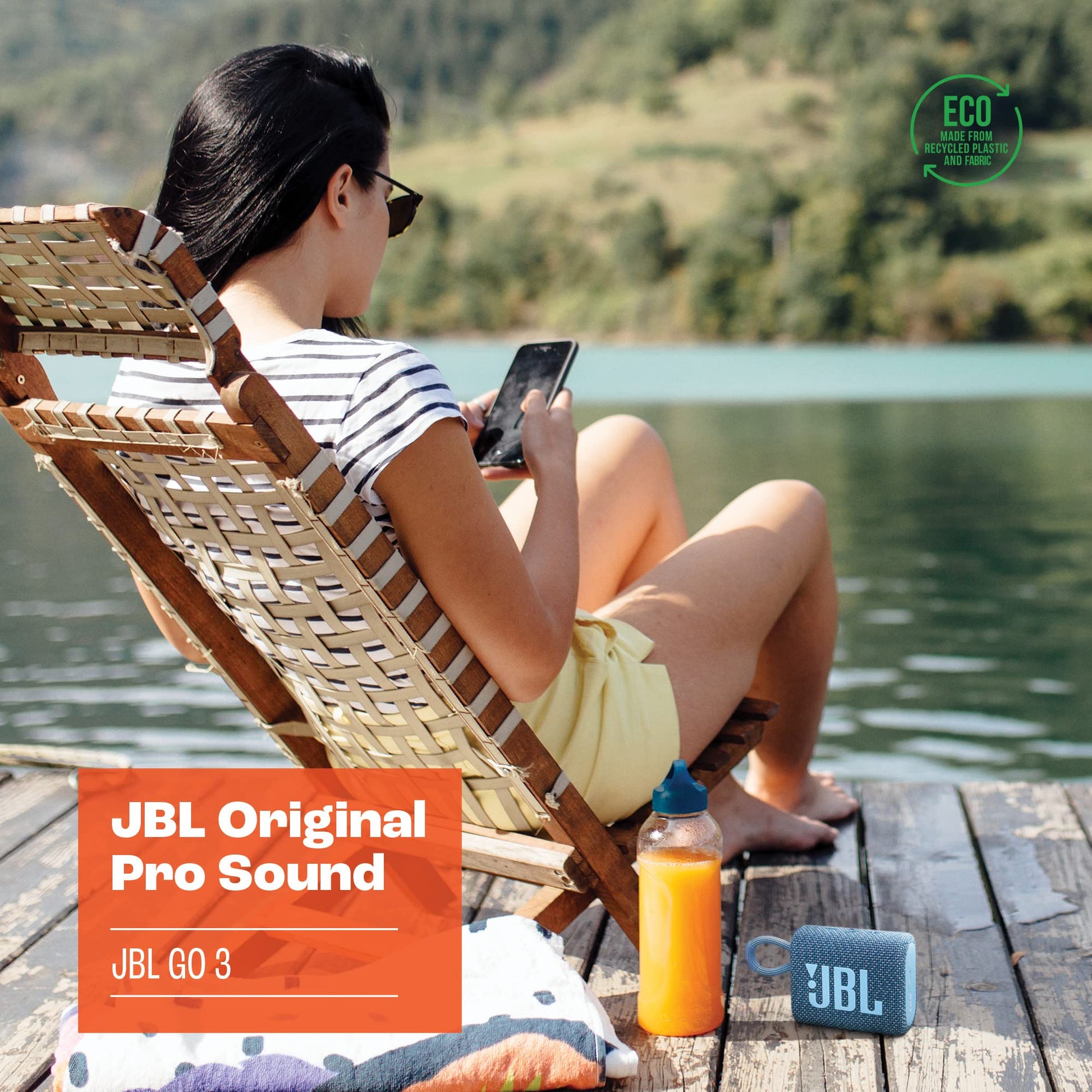 JBL Go 3 - Portable Mini Bluetooth Speaker, big audio and punchy bass, IP67 waterproof and dustproof, 5 hours of playtime, speaker for home, outdoor and travel (Black)