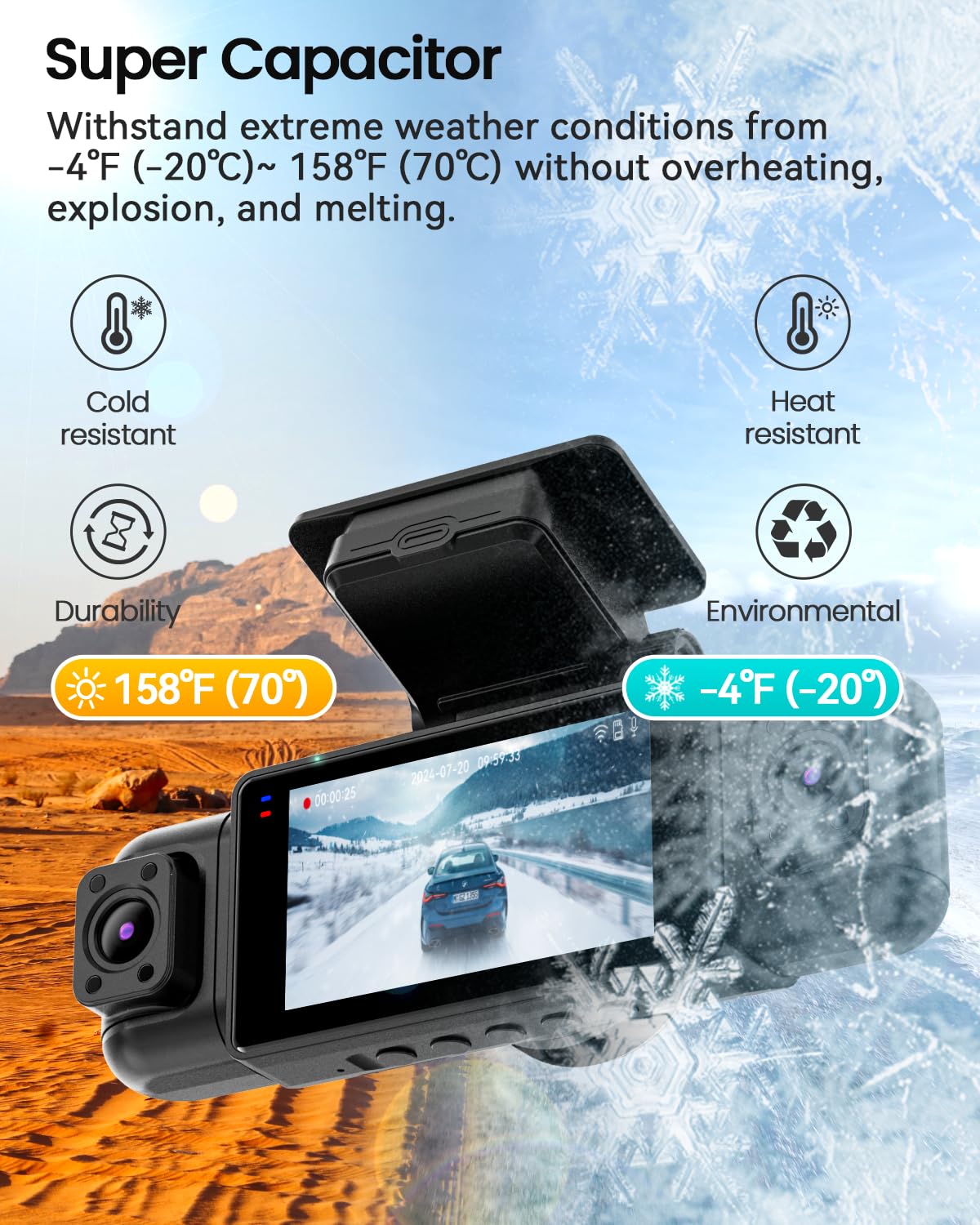 IIWEY N5 4 Channel Dash Cam 360° View, 1080P Front and Rear Inside, Left Right Dash Camera for Cars, 8 IR Lamps Night Vision, 5G WiFi &amp; APP Control, G-Sensor, Parking Mode, with a Free 128GB SD Card