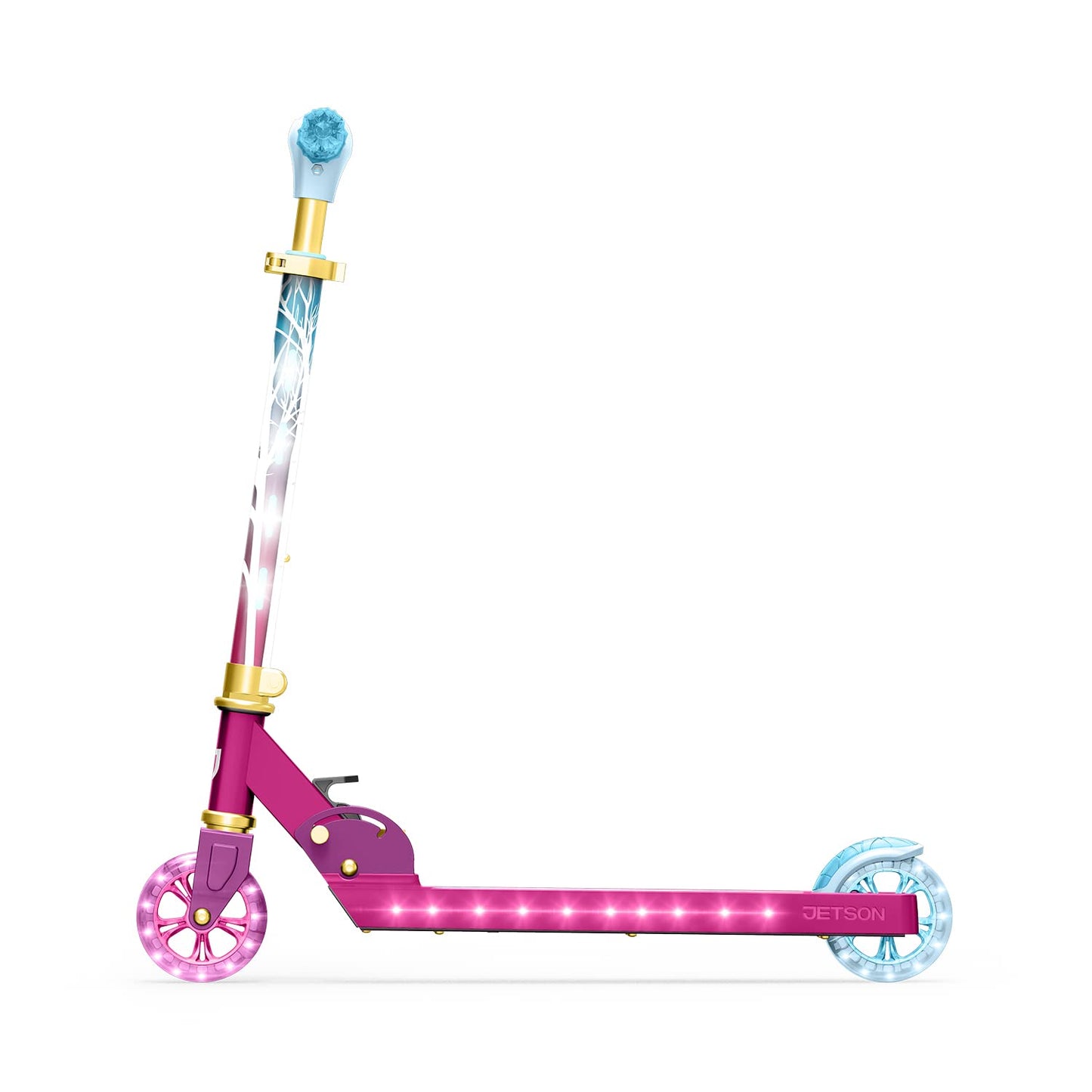 Jetson Character Kids Kick Scooter, LED Lights on Stem &amp; Light-Up Wheels, Lightweight Frame, Height-Adjustable Handlebar, Lean-to-Steer System, Easy-Fold Mechanism