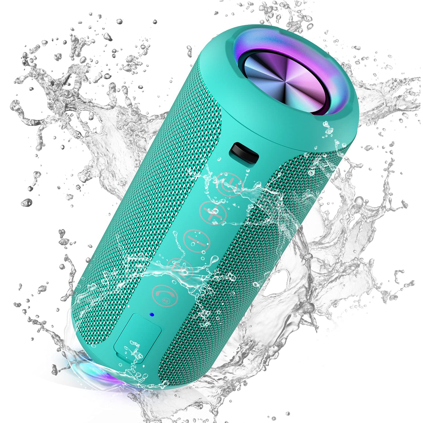 Ortizan Portable Bluetooth Speaker: IPX7 Waterproof, 24W Loud Sound, Deep Bass, Bluetooth 5.3, LED Lights, Wireless Stereo Pairing, 30H Playtime, for Home/Outdoor/Party/Beach, Birthday Gift (Black)