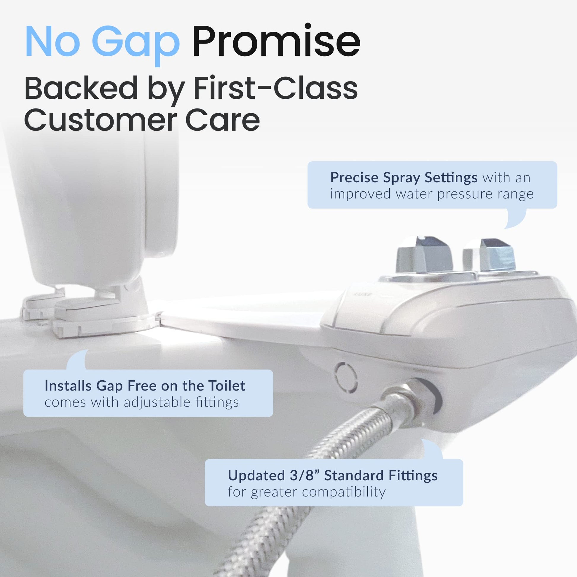 LUXE Bidet NEO 185 Plus - Patented Bidet Attachment for Toilet Seat, Innovative Hinges to Clean, Slide-in Easy Install, Advanced 360° Self-Clean, Dual Nozzles, Feminine &amp; Rear Wash (Chrome)