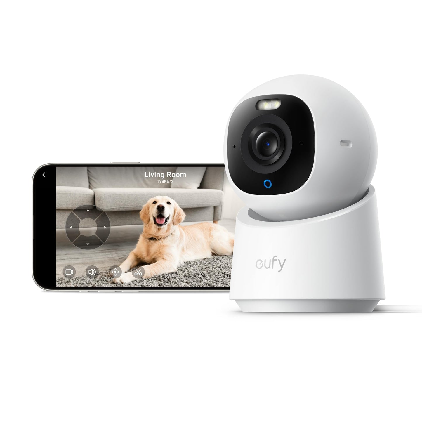 eufy Indoor Cam E30, Latest Generation, 4K UHD Security Camera, Pet/Dog/Baby Camera with Phone app, Color Night Vision, Human/Pet Auto Tracking, 360 Pan-Tilt, Works with Homekit