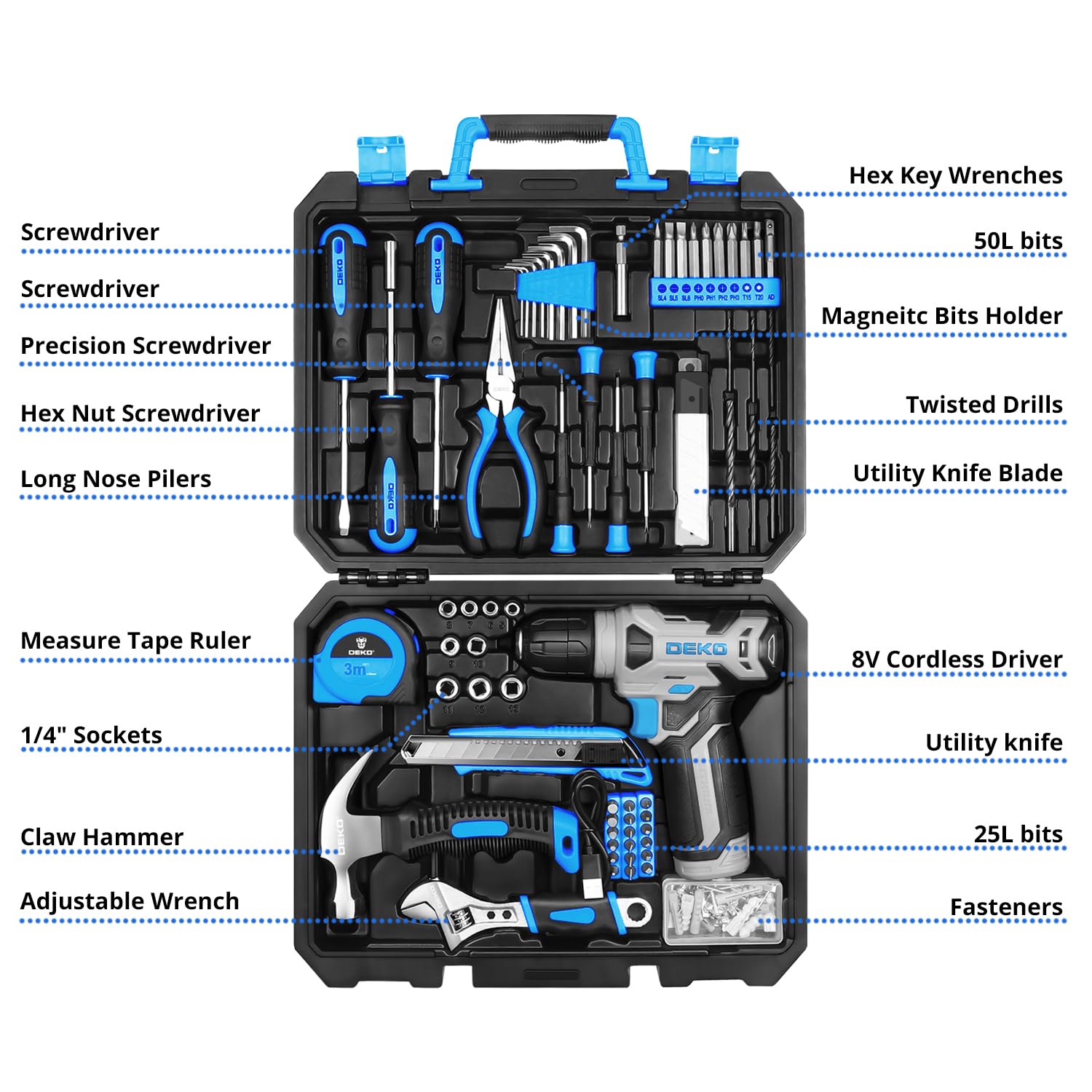 Pink Drill Tool Set Kit: Power Cordless Drill Tool Box with 12V Battery Electric Pink Drill Driver Set for Women Home Hand Repair Tools Sets Drills Case