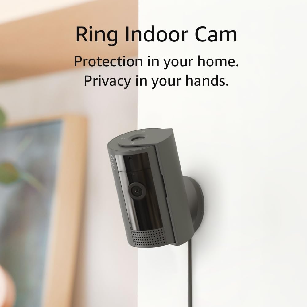 Ring Indoor Cam (2nd Gen) | latest generation, 2023 release | 1080p HD Video &amp; Color Night Vision, Two-Way Talk, and Manual Audio &amp; Video Privacy Cover | White