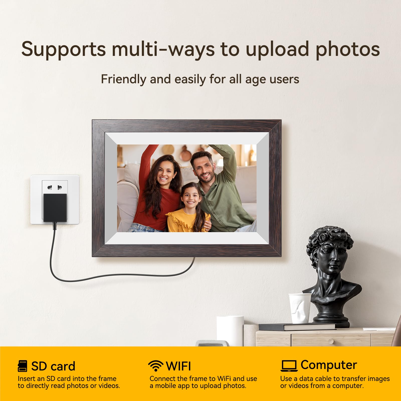 KODAK 10.1 Inch WiFi Digital Picture Frame with 32GB Storage, Electronic Smart Digital Photo Frame 1280x800 IPS Touch Screen, Auto-Rotate, Share Moments Instantly Gifts for Women Mothers Day Christmas