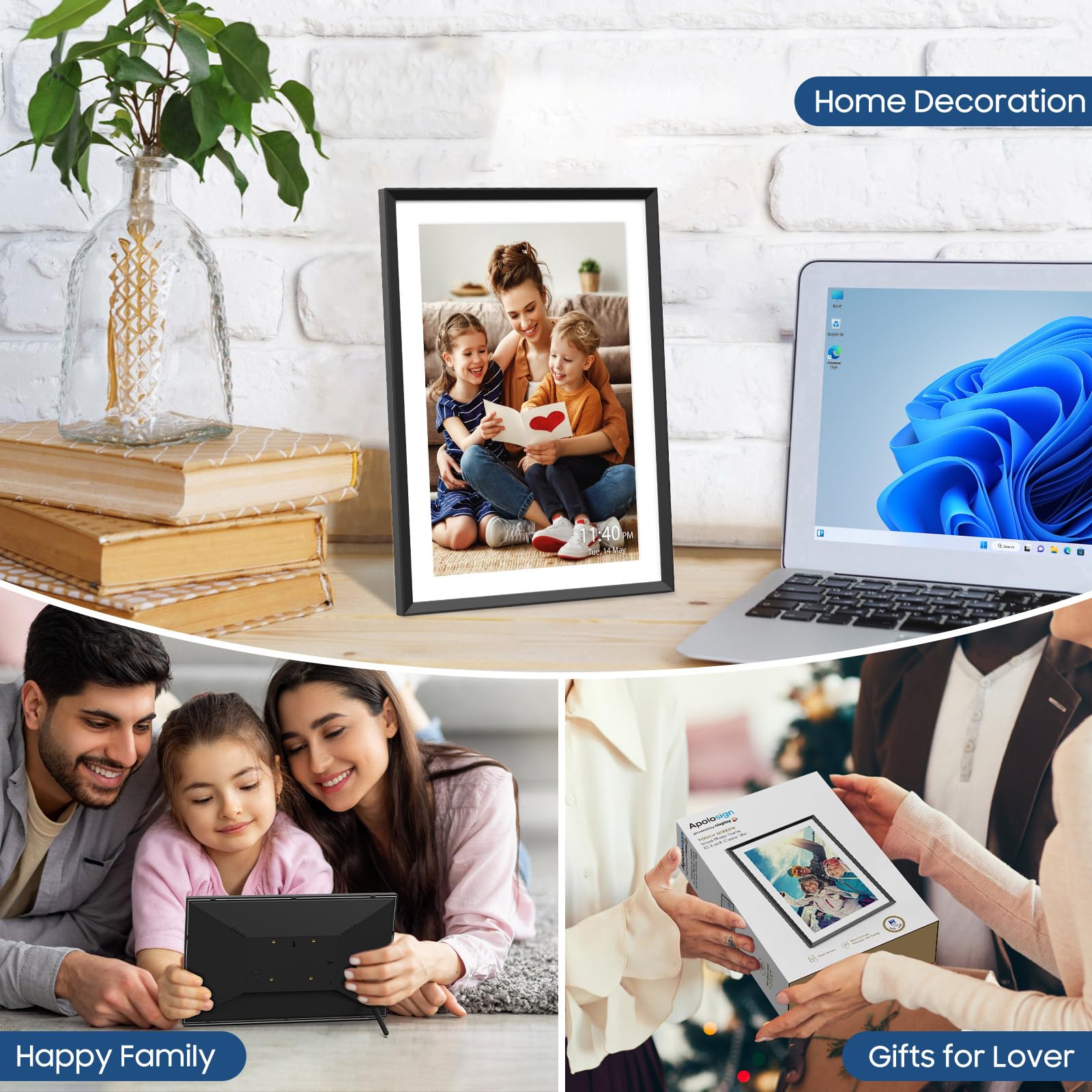 10.1" Digital Picture Frame Powered by Nixplay, Share Photos/Videos via Nixplay App, WiFi Digital Photo Frame with 32GB, Support Alexa Google Photos, Free Cloud Storage, Auto Rotate, Gifts for Mom