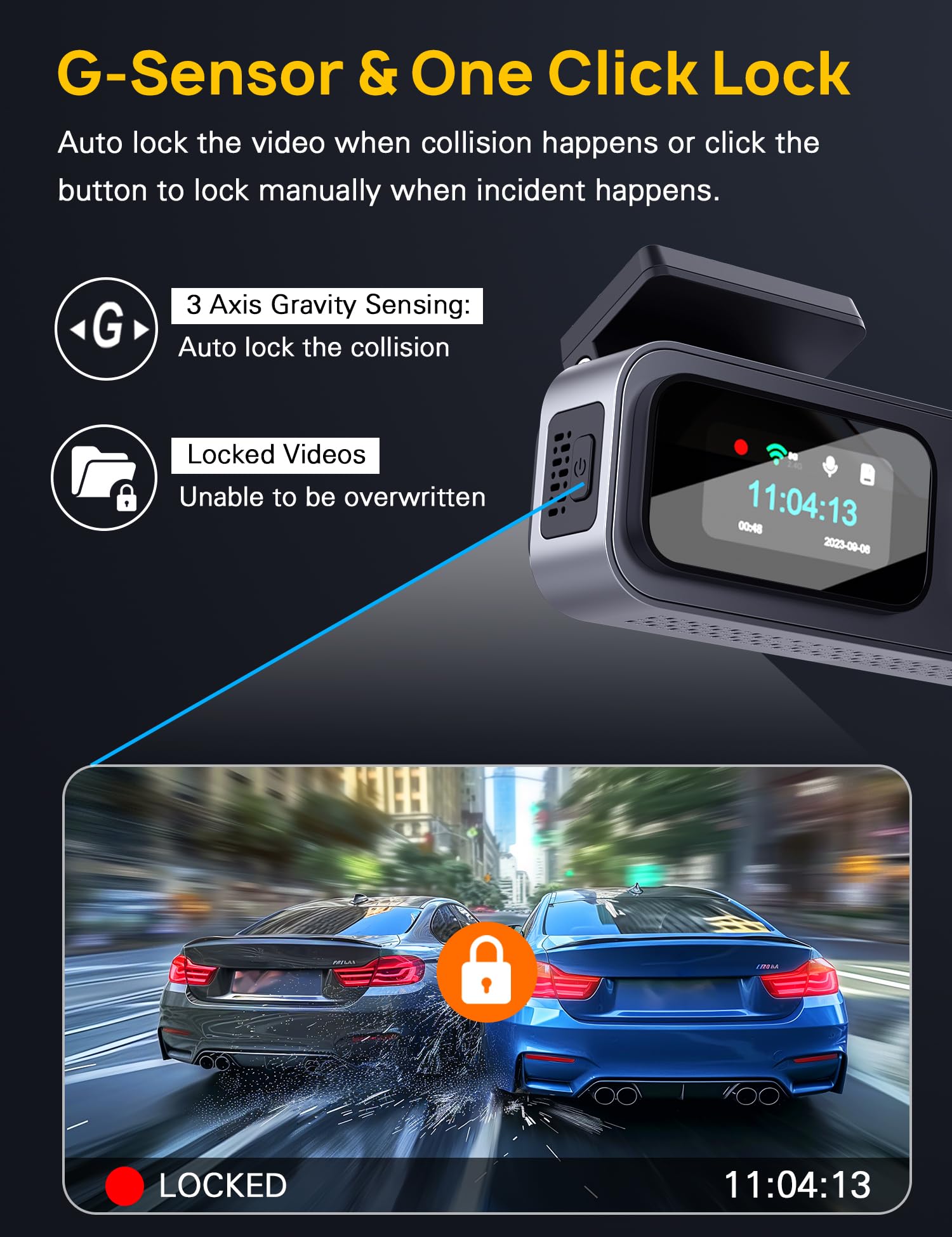 3 Channel 5GHz WiFi Dash Cam with 64GB Card, 2.5K+1080P Dash Cam Front and Rear/Inside, 2.5K+1080P+1080P Three Way Dash Camera for Cars, Dashcam 24H Parking Mode, Support 256GB Max Silver