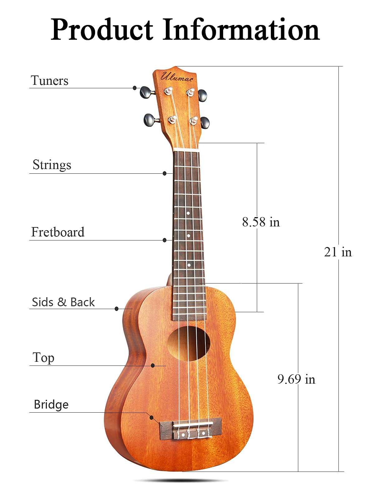 Concert Ukulele, KOA Acacia Wood 23 inch Adults kids Professional Ukelele for Beginners, Hawaiian Ukele Kit with Carbon String, Tuner, Gig Bag, Strap, Guitar Picks, Cleaning Cloth, Folk Style