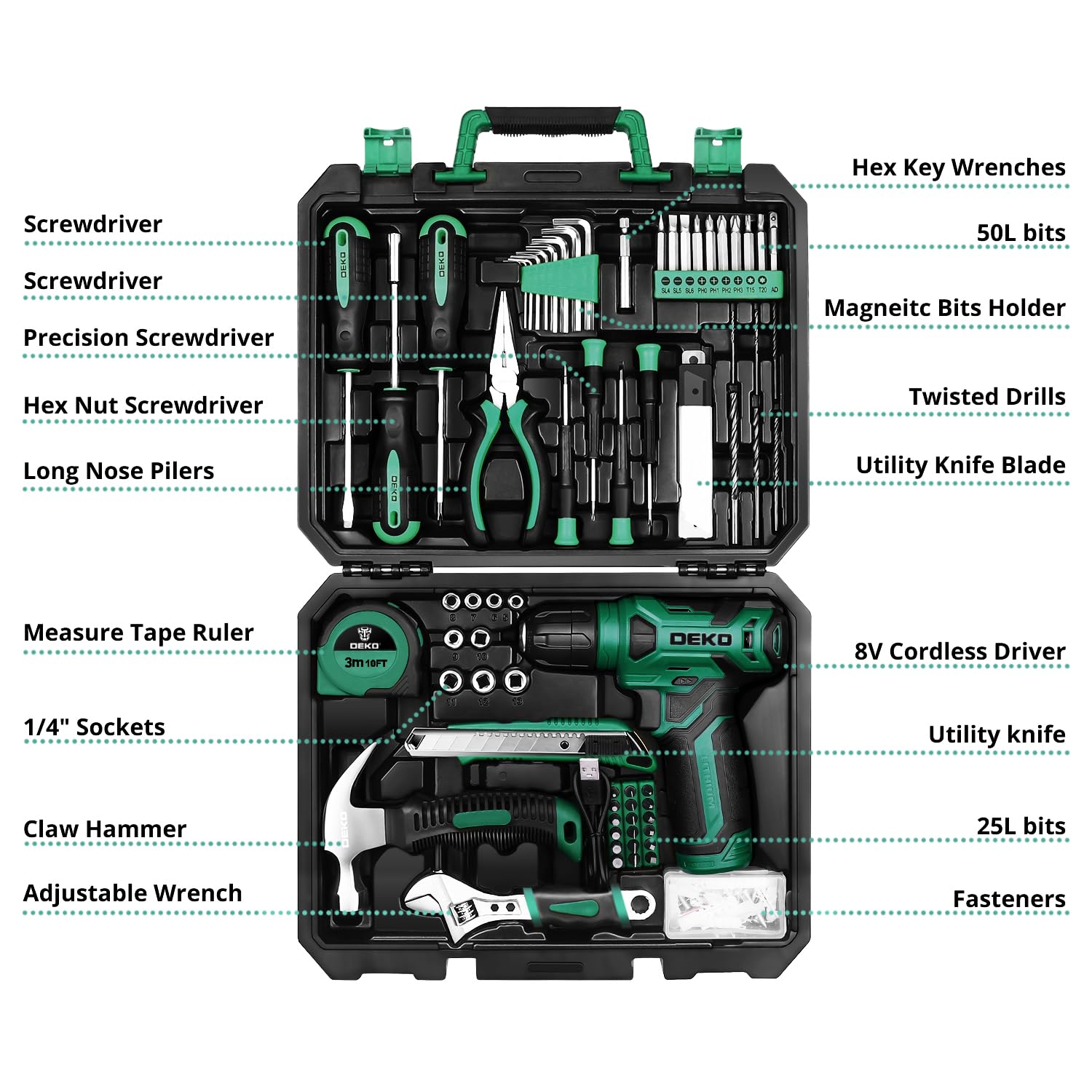 Pink Drill Tool Set Kit: Power Cordless Drill Tool Box with 12V Battery Electric Pink Drill Driver Set for Women Home Hand Repair Tools Sets Drills Case