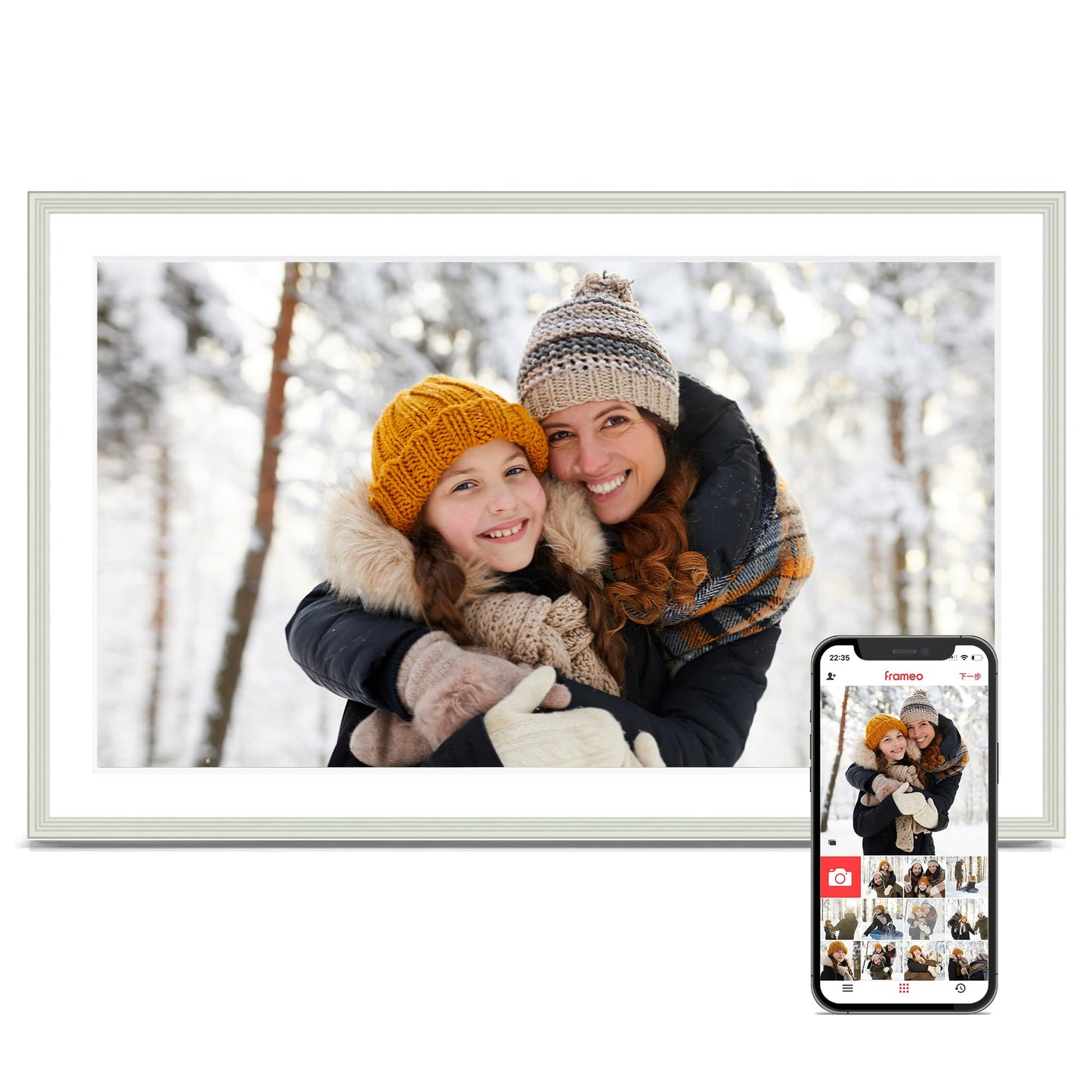 Digital Picture Frame WiFi, 10.1 Inch Frameo Digital Photo Frame 32GB Memory, 1280 * 800 Touch Screen, Auto-Rotate, Share Pictures Videos Instantly, Wedding, Birthday, Gift for Mom, Dad, Grandparents