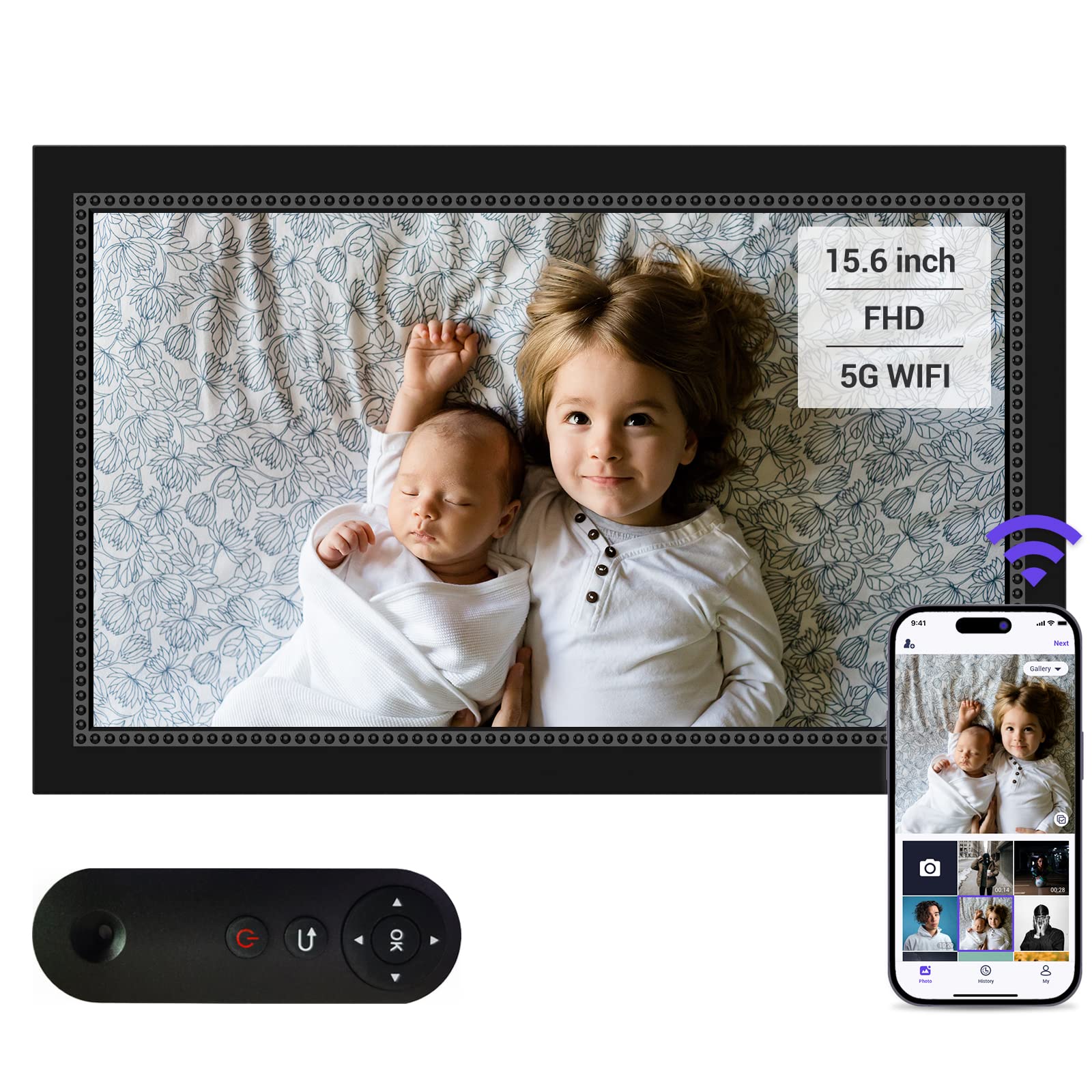 10.1'' Digital Picture Frame，Smart Digital Photo Frame with 1280x800 IPS Touch Screen, Auto-Rotate and Slideshow, Easy Setup to Share Moments Via APP from Anywhere Anytime