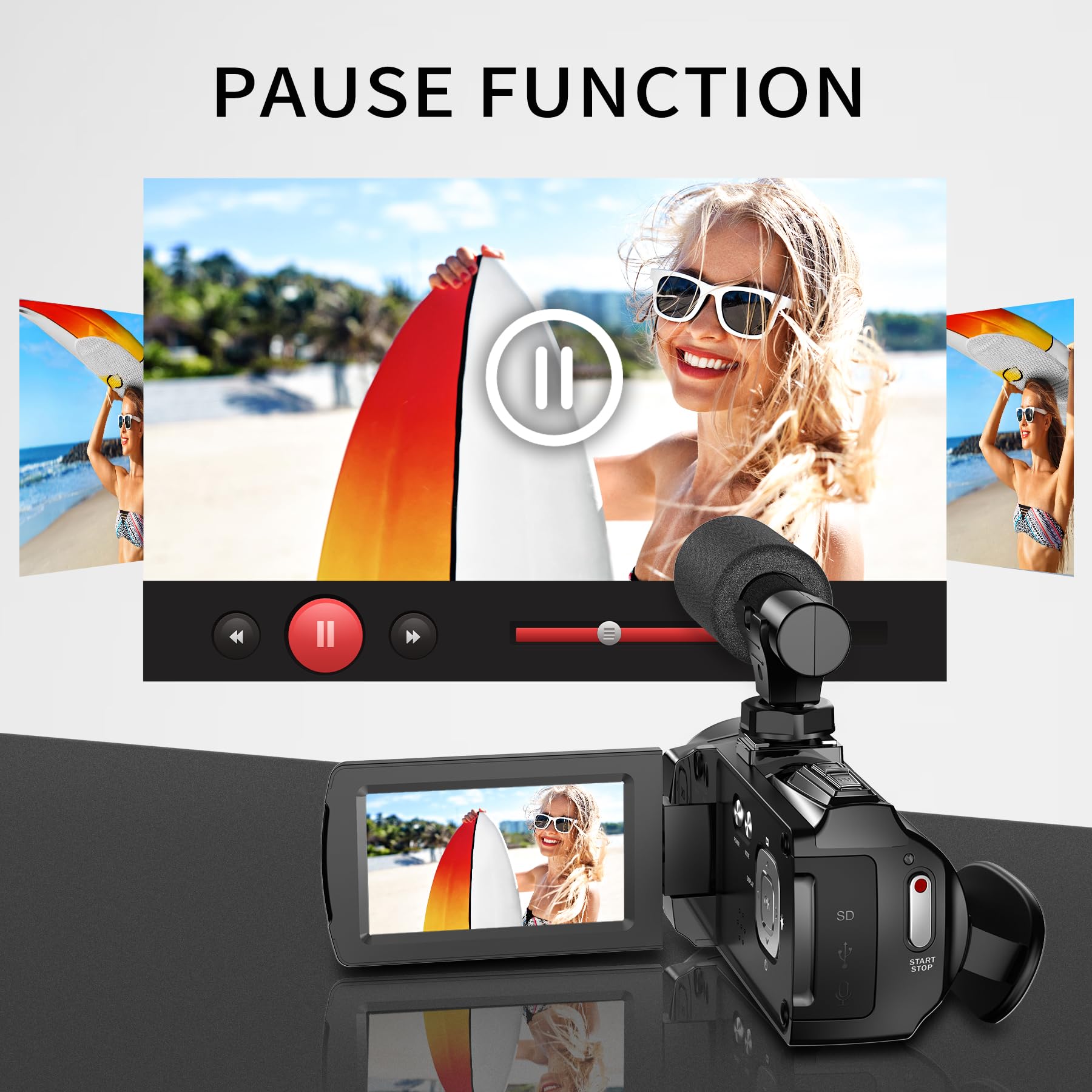 Video Camera Camcorder 4K 36.0 MP Vlogging Camera Recorder for YouTube 3.0 Inch IPS Screen 18X Digital Zoom Camcorders Camera with Batteries Tripod