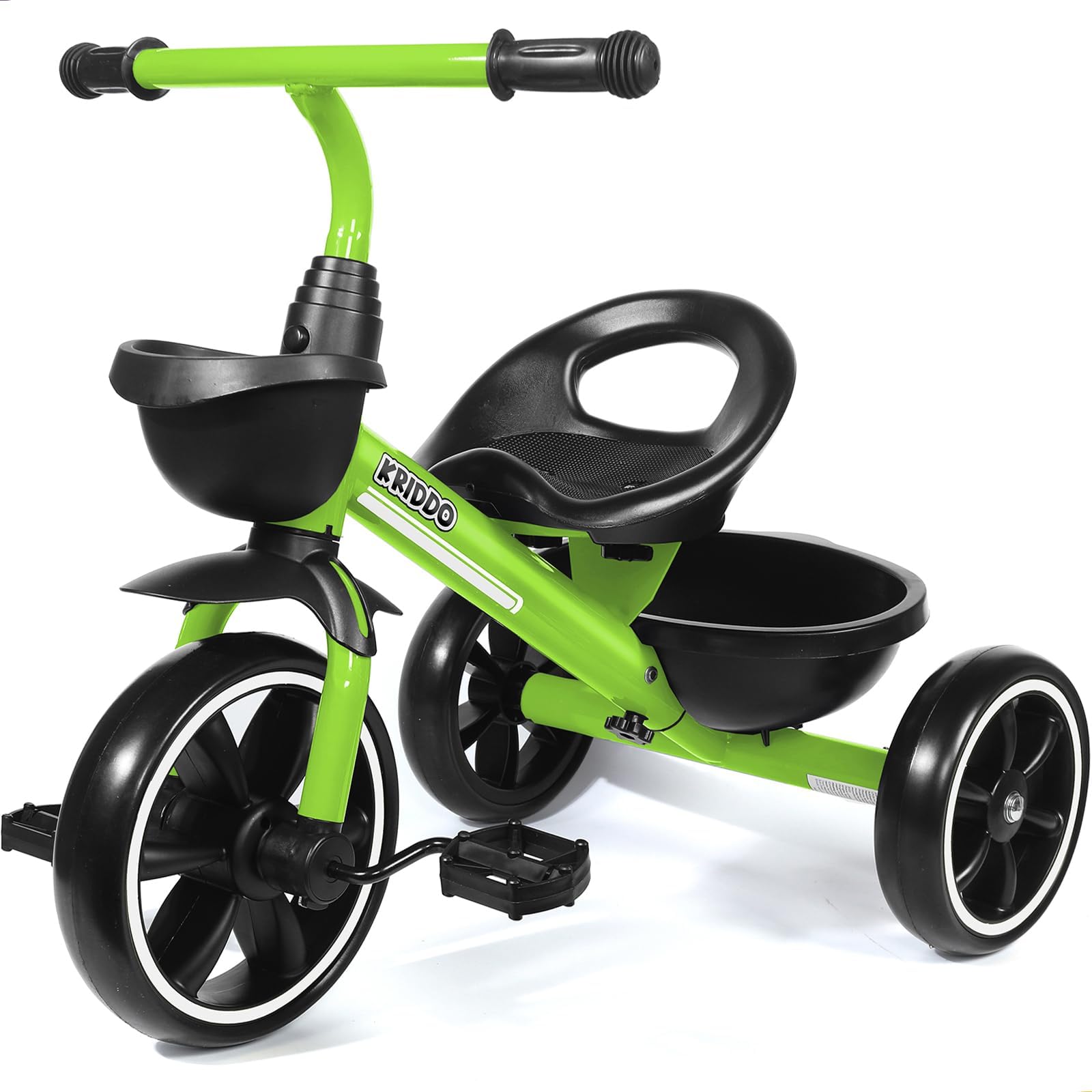 KRIDDO Kids Tricycle for 2-5 Year Olds - Gift for Toddlers - Black