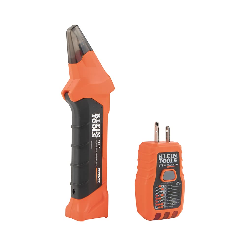 Klein Tools 80016 Circuit Breaker Finder Tool Kit &amp; RT250 GFCI Outlet Tester &amp; NCVT3P Dual Range Non Contact Voltage Tester, 12-1000V AC Pen, Flashlight, Audible and Flashing LED Alarms, Pocket Clip