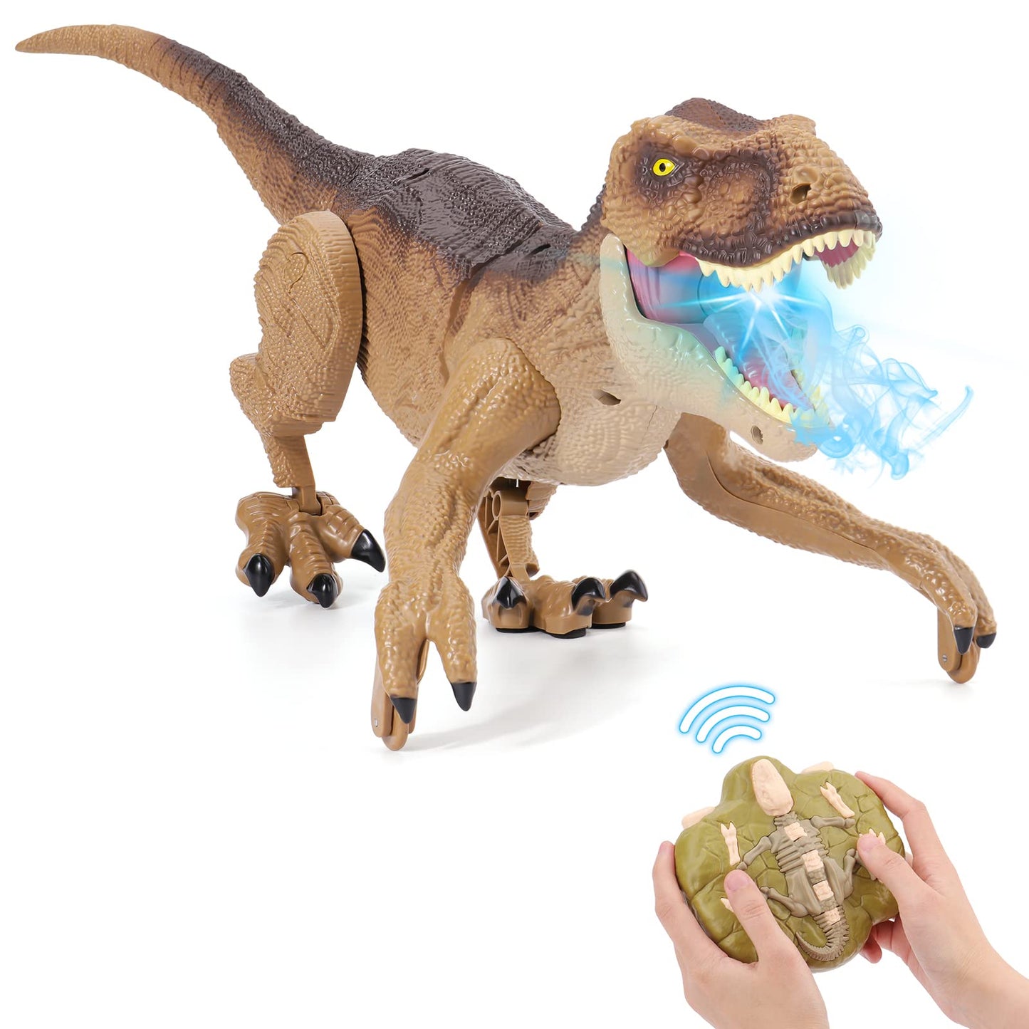 VERTOY Remote Control Dinosaur Toys for Boys 3-5 4-7 8-12 Year Old - Realistic Big T-Rex Gift Ideas for Kids, RC Walking Dino with Roaring, Spray, Light, Touch Sensing